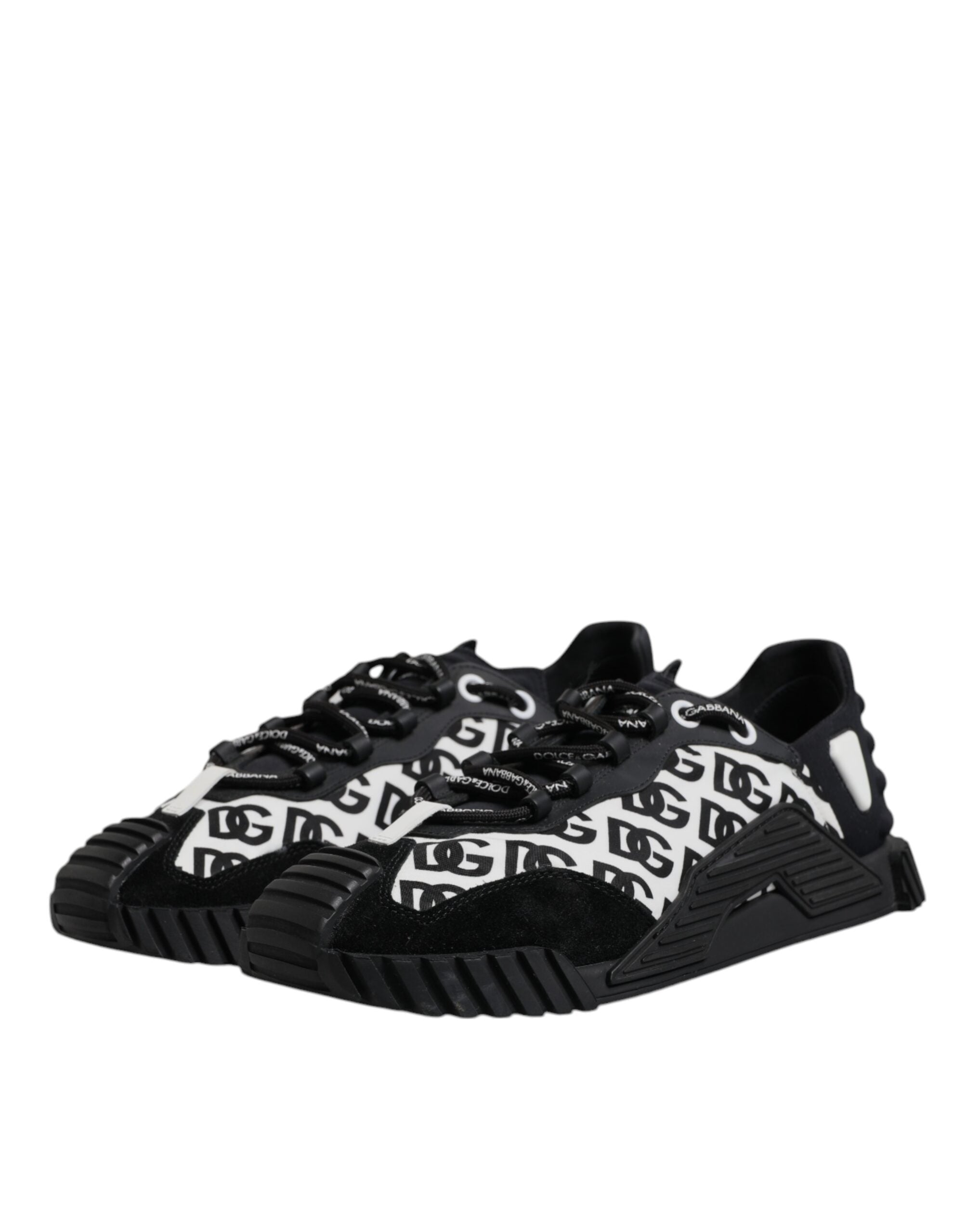 Dolce & Gabbana Schwarz Logo Lace Up Low Top NS1 Turnschuhe Schuhe