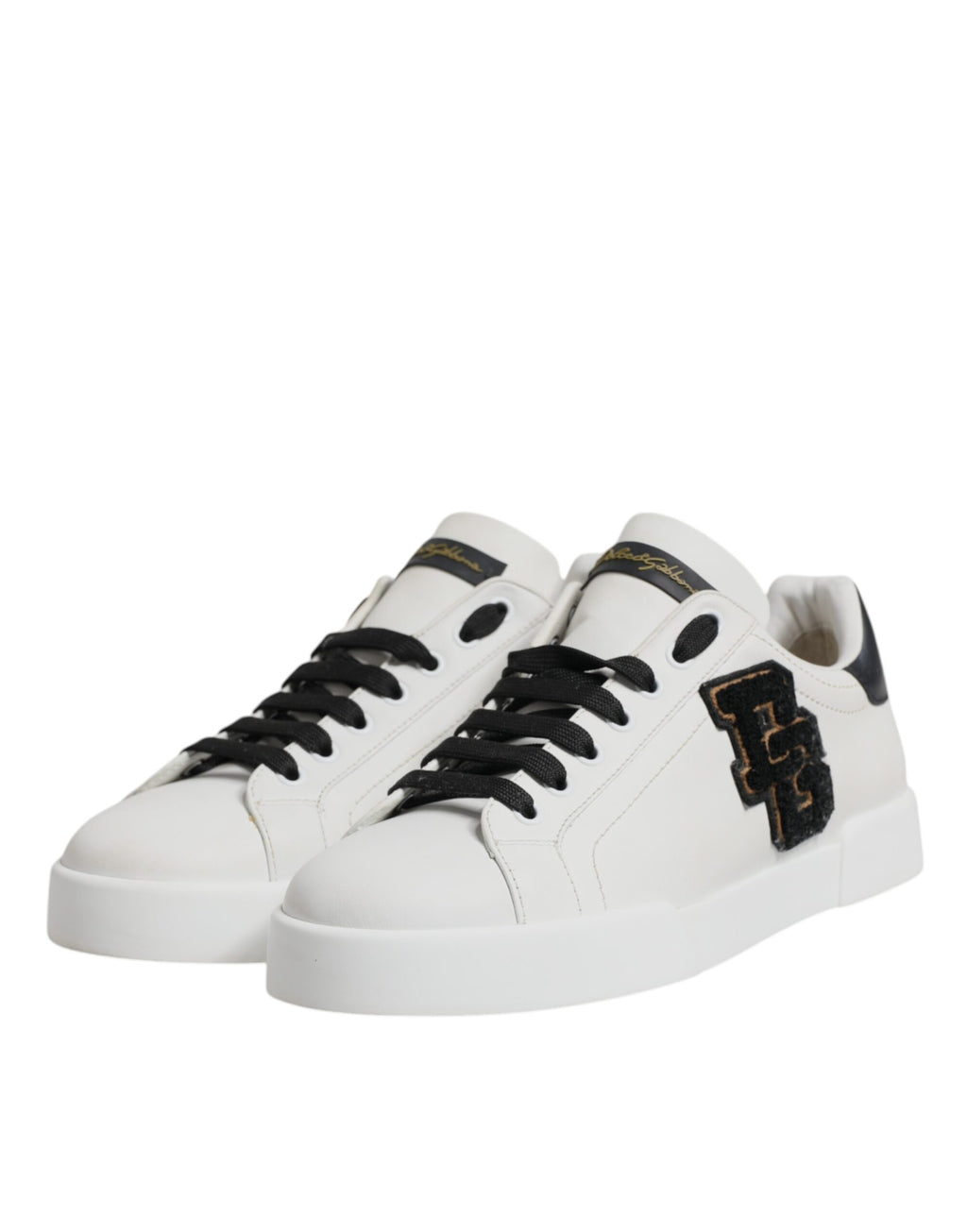 Dolce & Gabbana Weißes Leder DG Logo Low Top Sneakers Schuhe