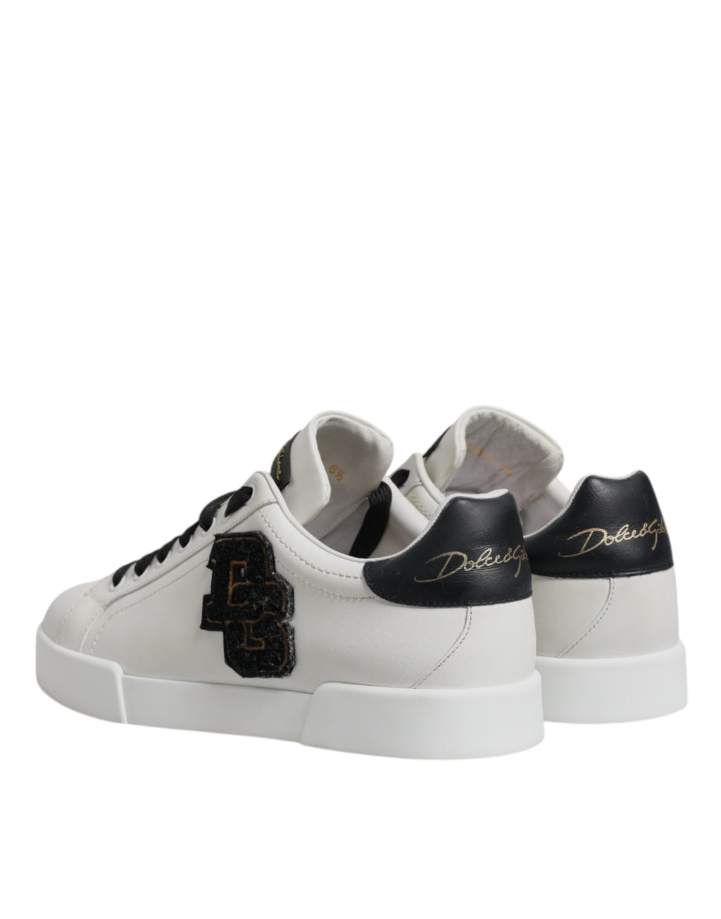 Dolce & Gabbana Weißes Leder DG Logo Low Top Sneakers Schuhe