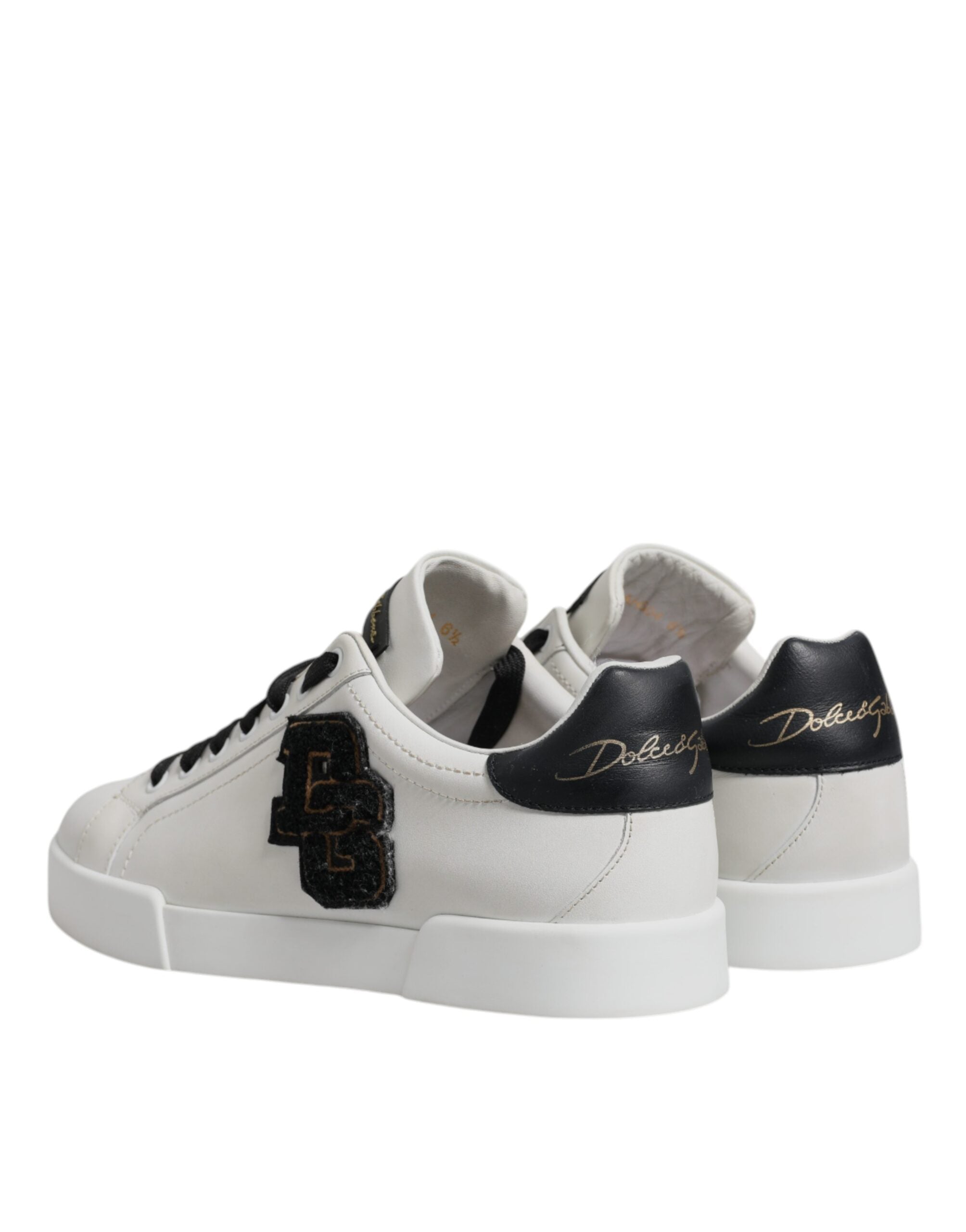 Dolce & Gabbana Weißes Leder DG Logo Low Top Sneakers Schuhe