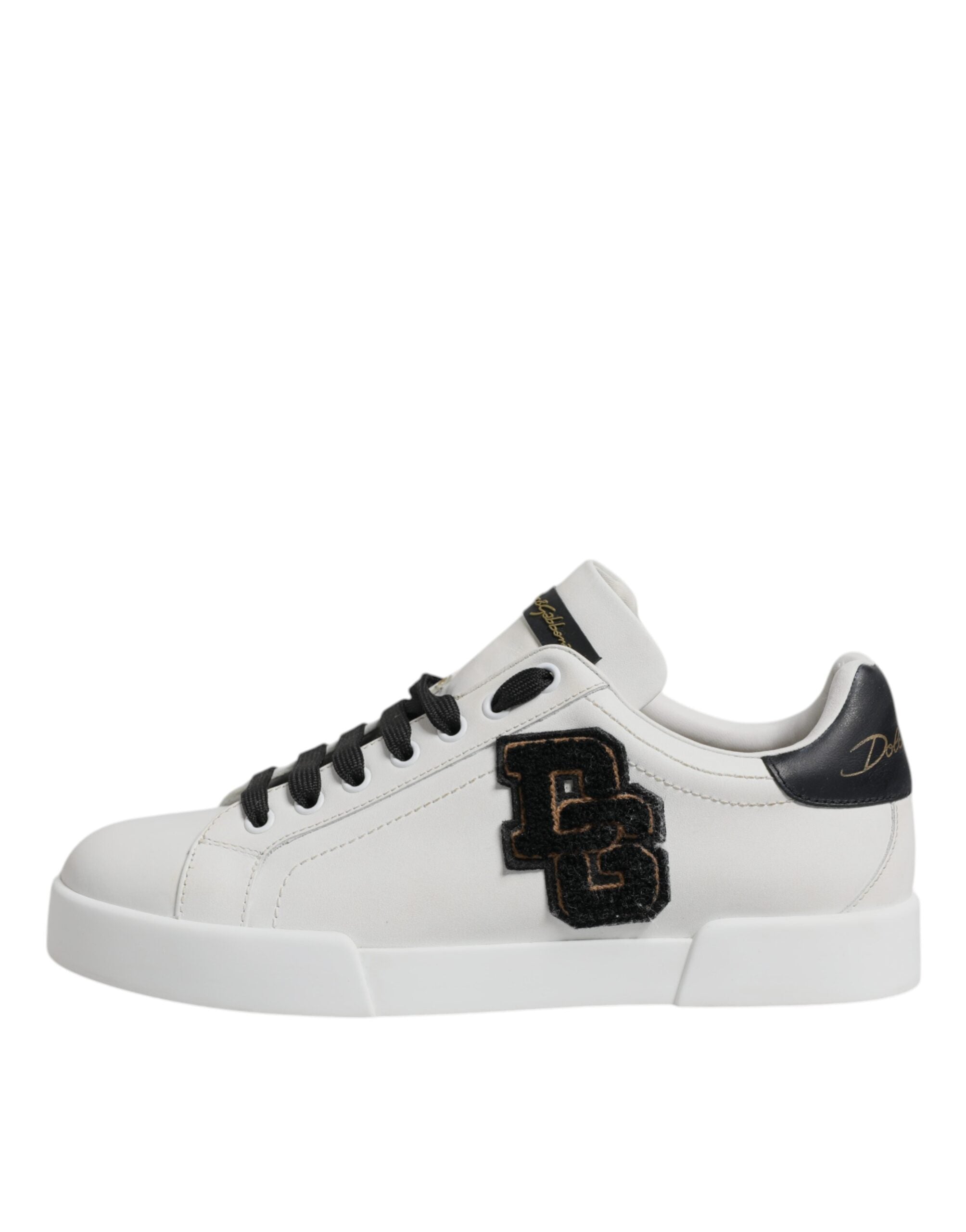 Dolce & Gabbana Weißes Leder DG Logo Low Top Sneakers Schuhe