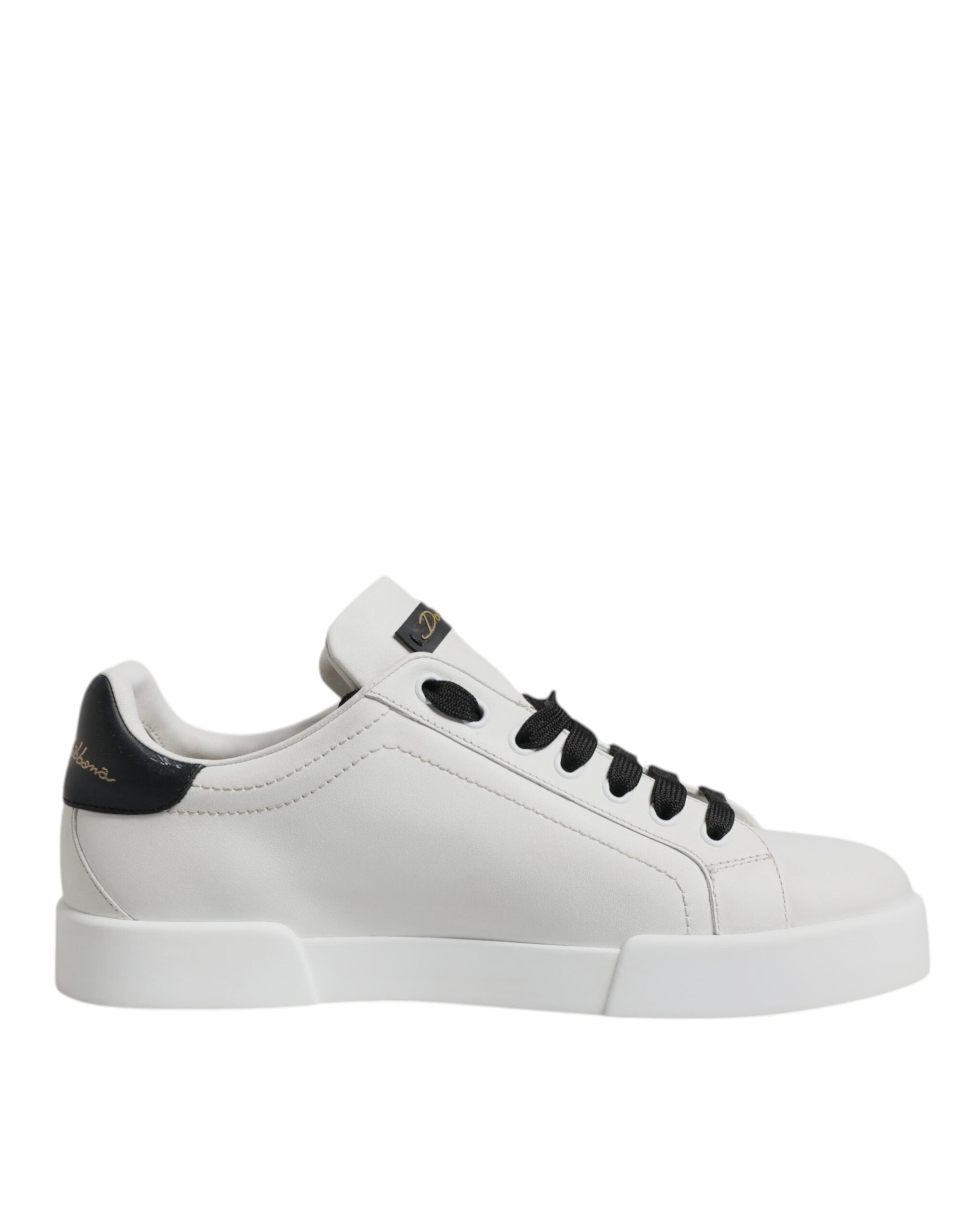 Dolce & Gabbana Weißes Leder DG Logo Low Top Sneakers Schuhe