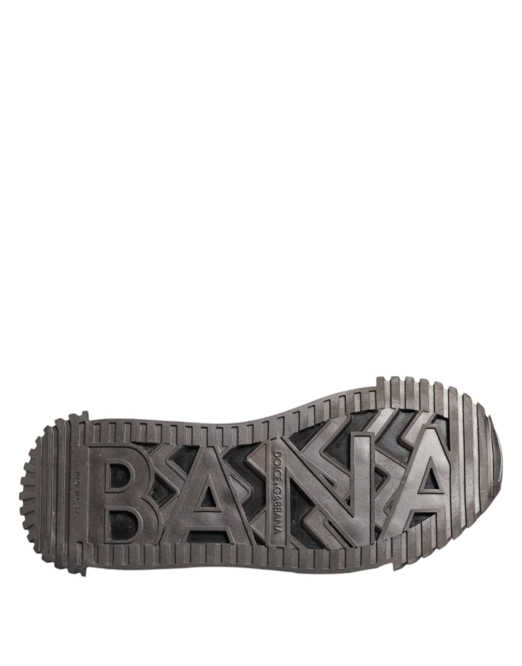 Dolce & Gabbana Schwarz Silber Logo Low Top Männer Turnschuhe Schuhe