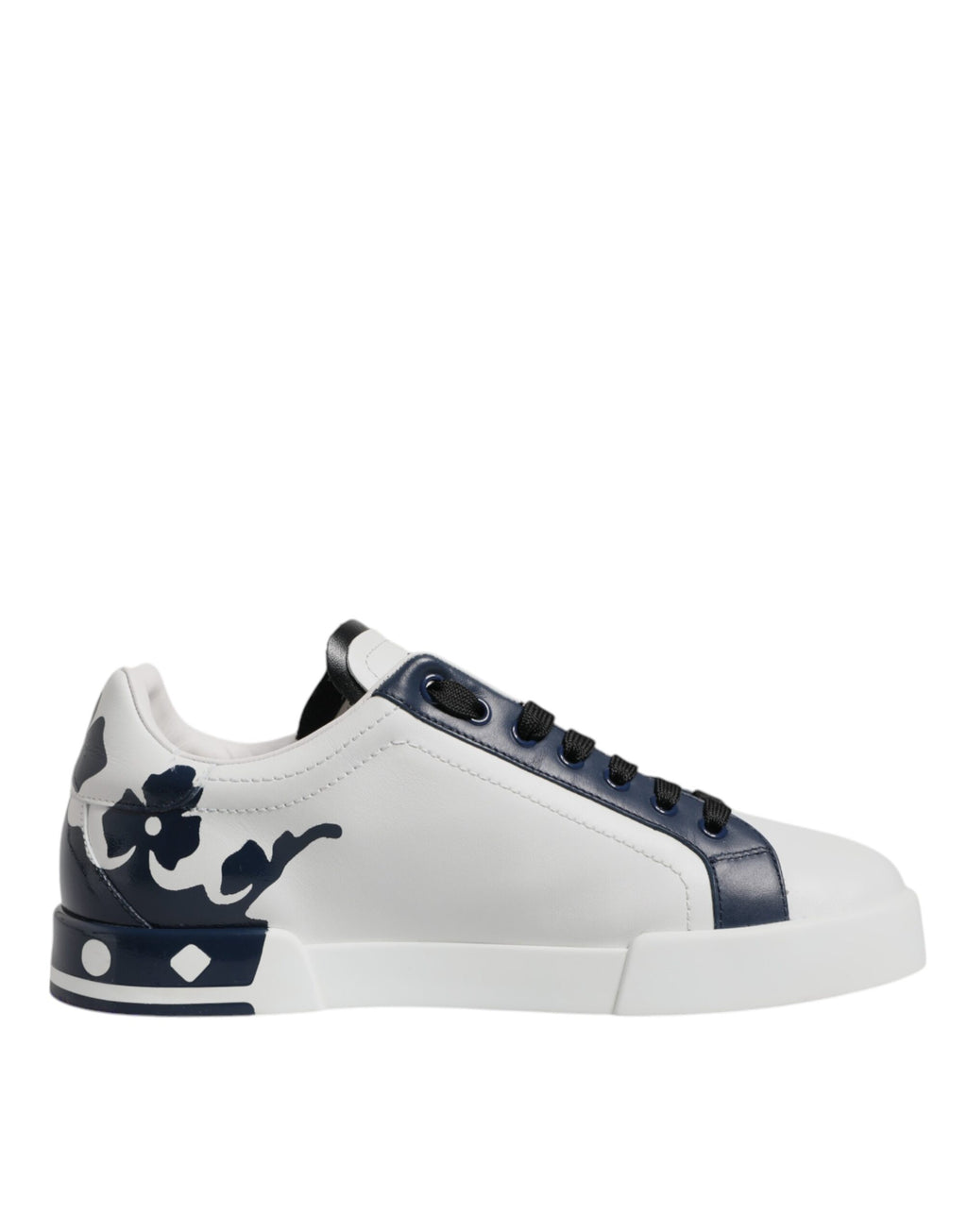 Dolce & Gabbana Weiß Blau Crown Low Top Männer Turnschuhe Schuhe