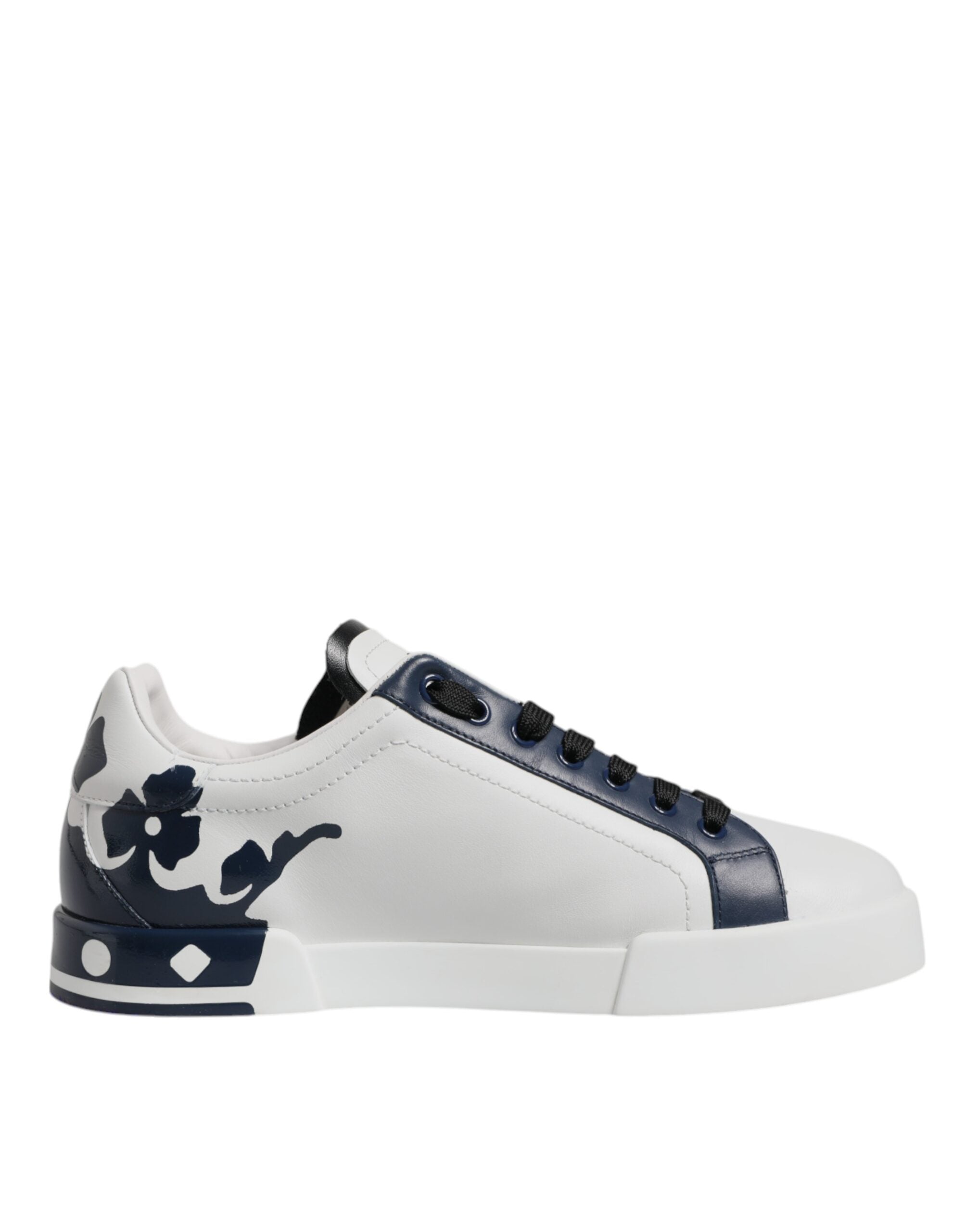 Dolce & Gabbana Weiß Blau Crown Low Top Männer Turnschuhe Schuhe