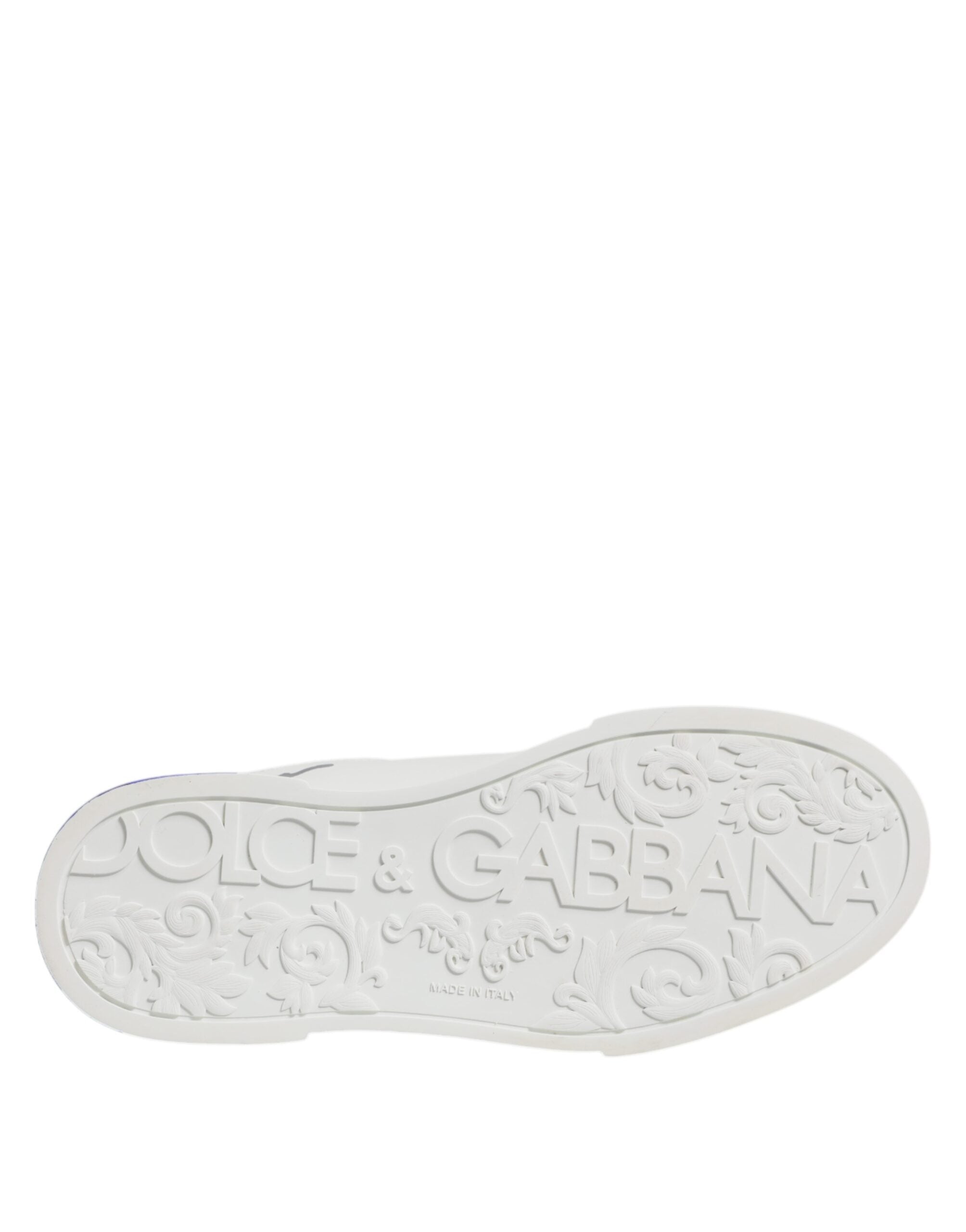 Dolce & Gabbana Weiß Blau Crown Low Top Männer Turnschuhe Schuhe