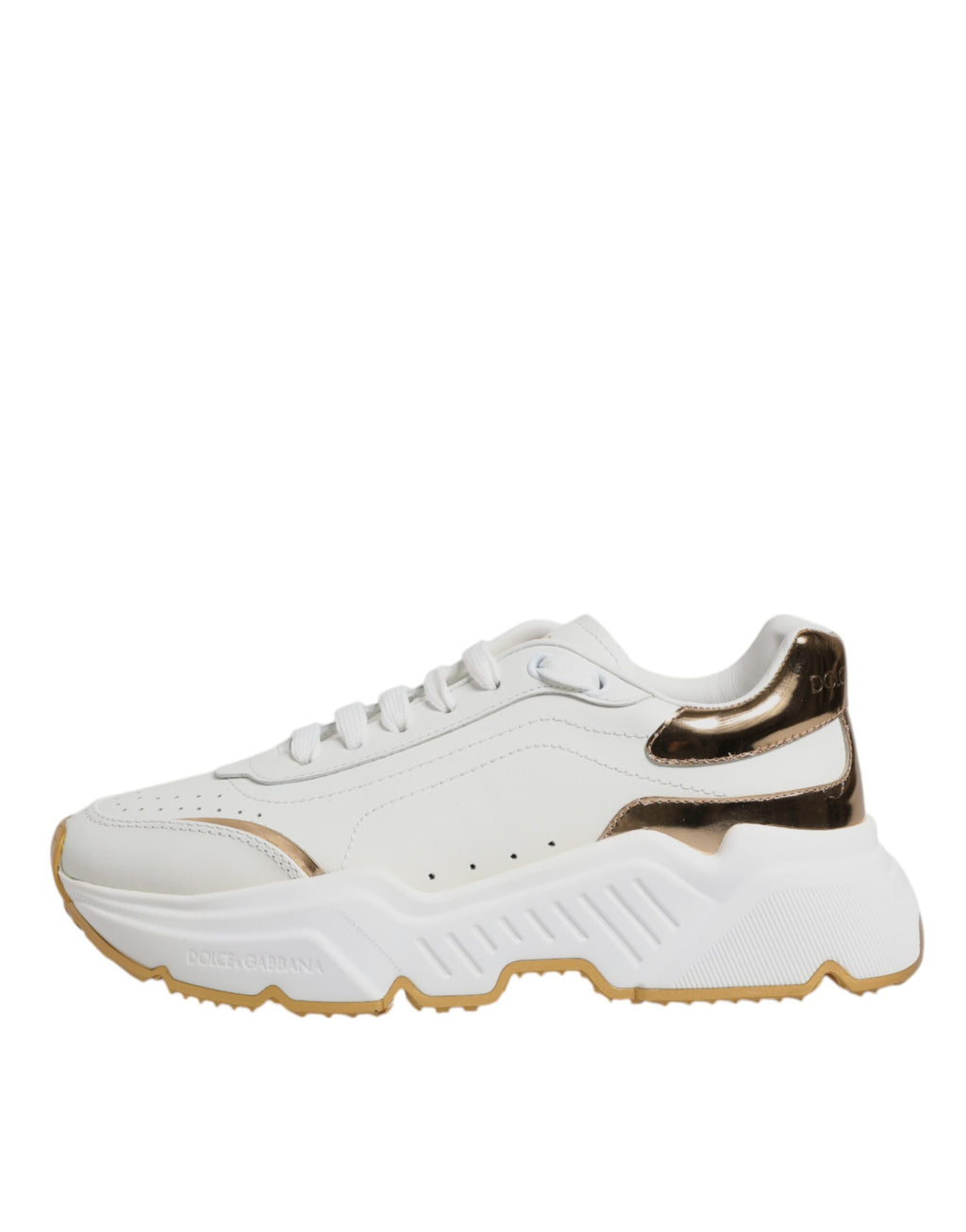 Dolce & Gabbana Weiß Gold Daymaster Low Top Turnschuhe Schuhe