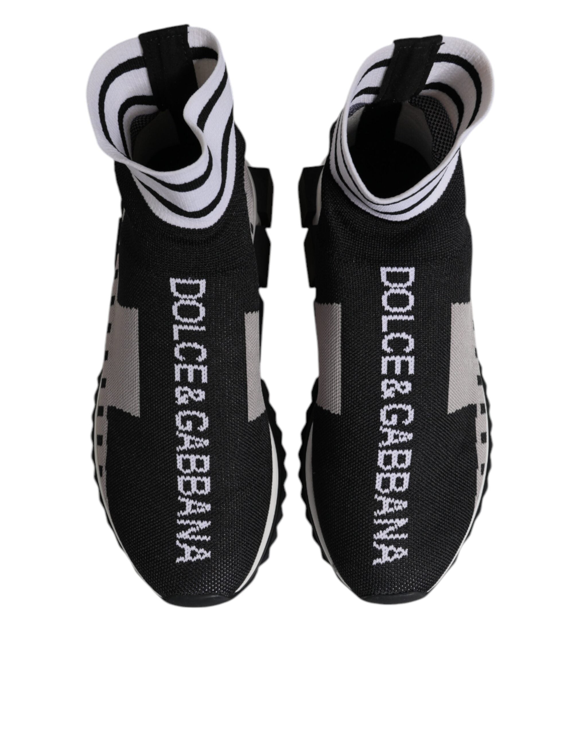 Dolce & Gabbana Schwarz Grau Sorrento Socken Frauen Turnschuhe Schuhe