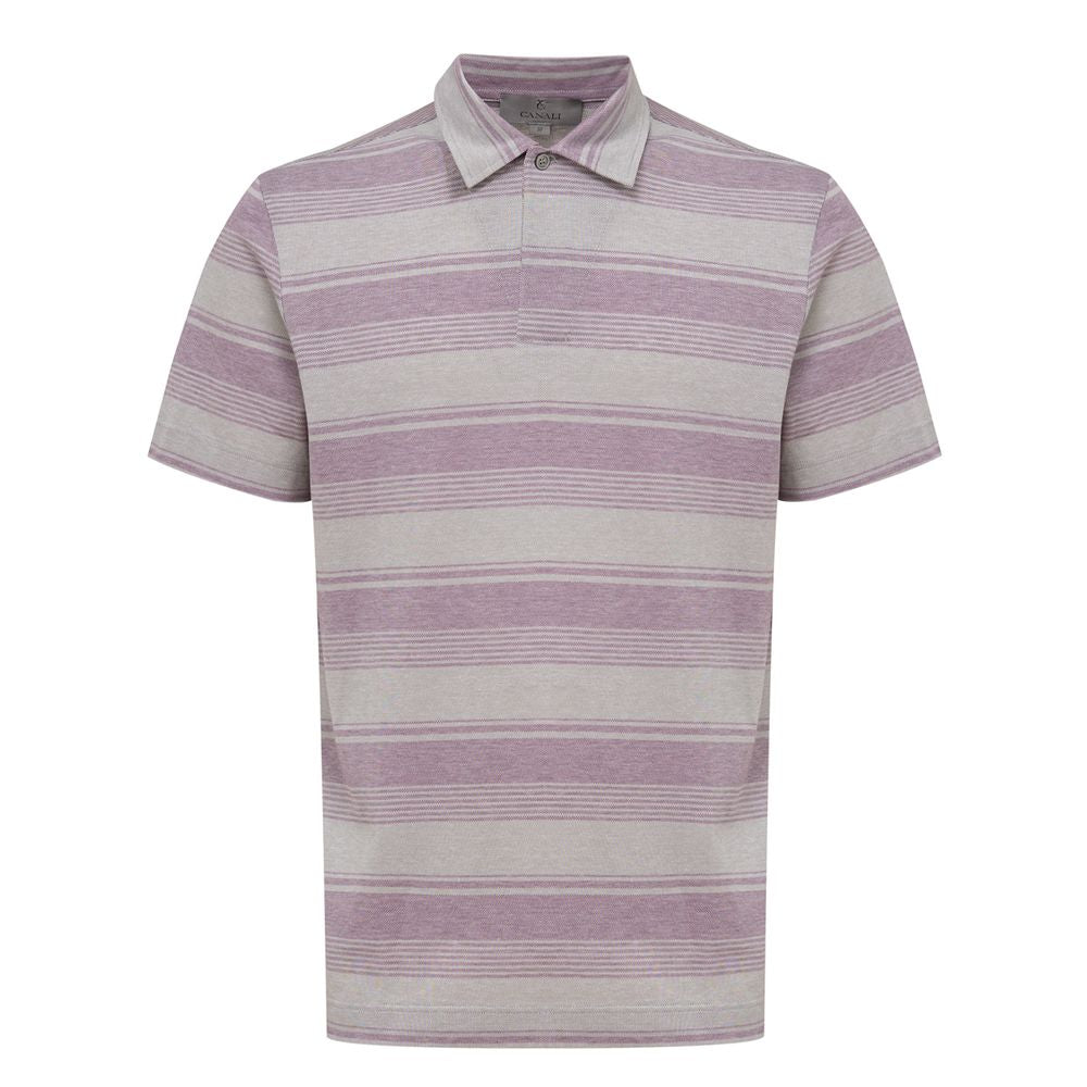 Canali Graues Baumwoll-Poloshirt
