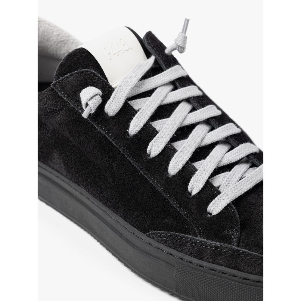 P448 Schwarze Wildleder-Sneaker aus Leder