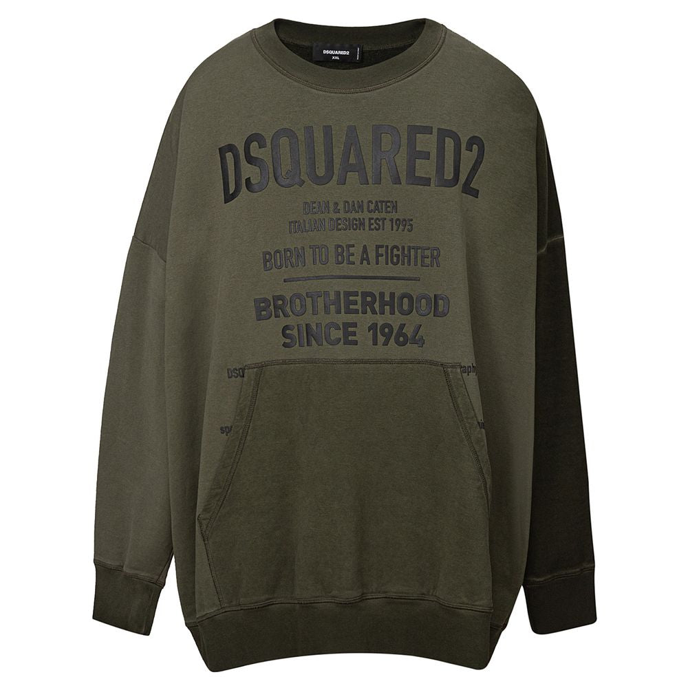 Dsquared² Grüner Baumwoll-Kapuzenpulli