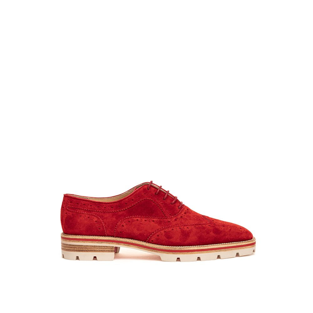 Christian Louboutin Rote Wildleder Oxfords und Derby