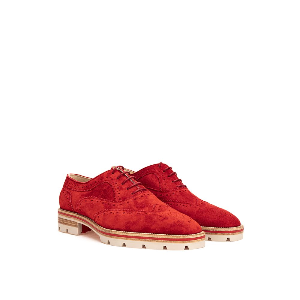 Christian Louboutin Rote Wildleder Oxfords und Derby