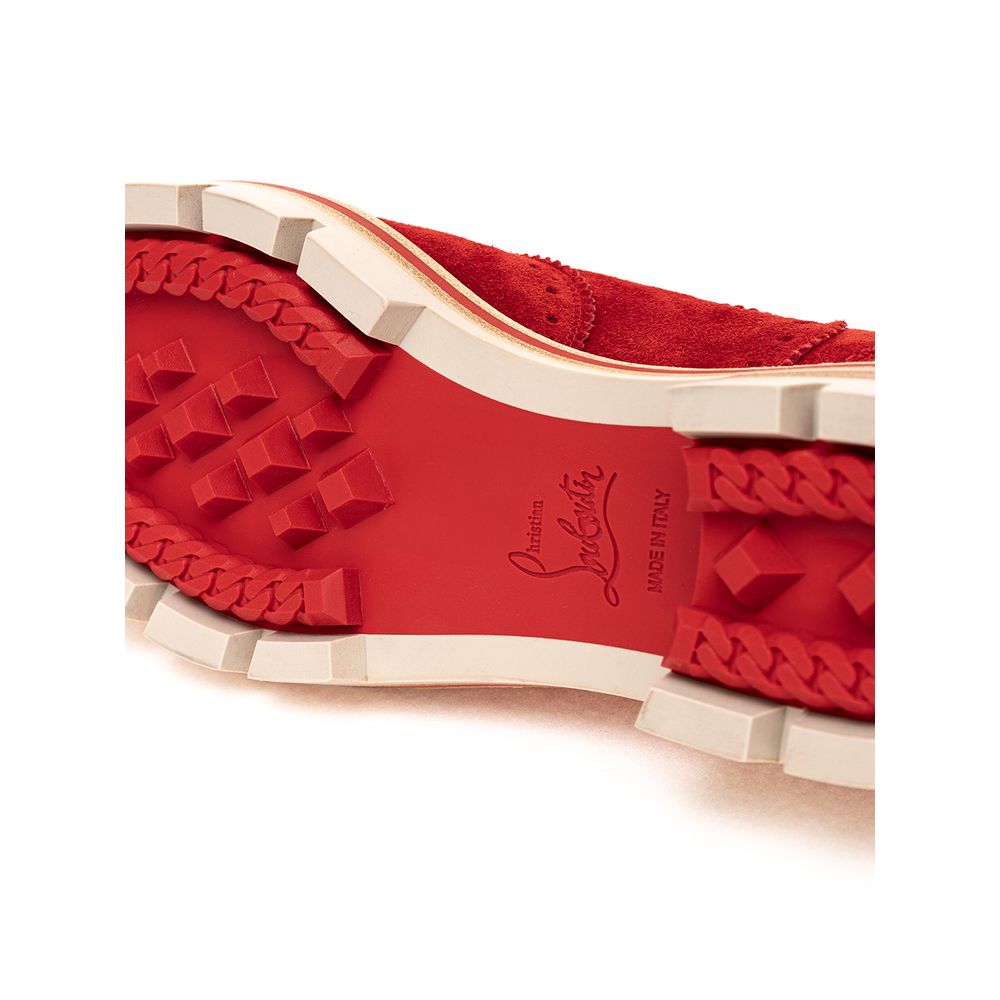 Christian Louboutin Rote Wildleder Oxfords und Derby