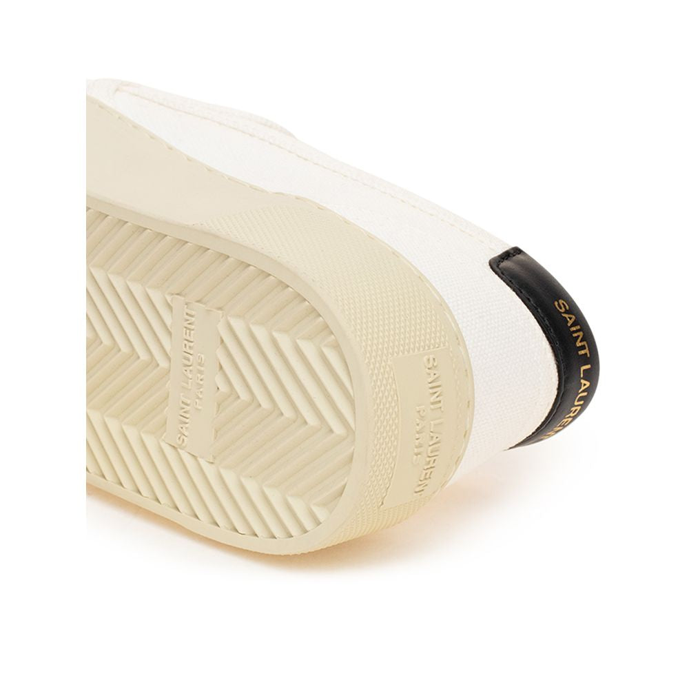 Saint Laurent Weiße Low-Top Sneaker aus Baumwolle