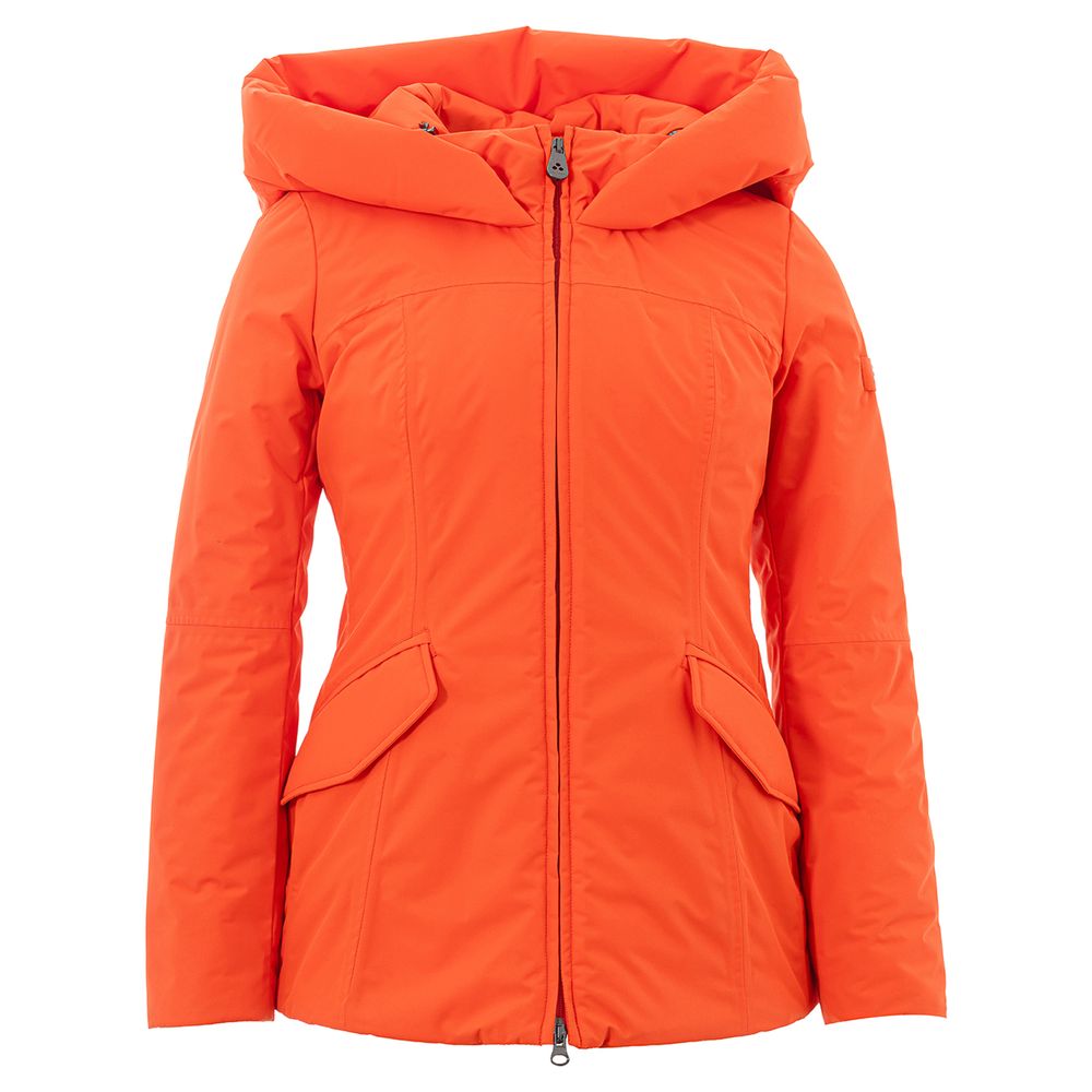 Peuterey Elegante orangefarbene Polyesterjacke für Frauen