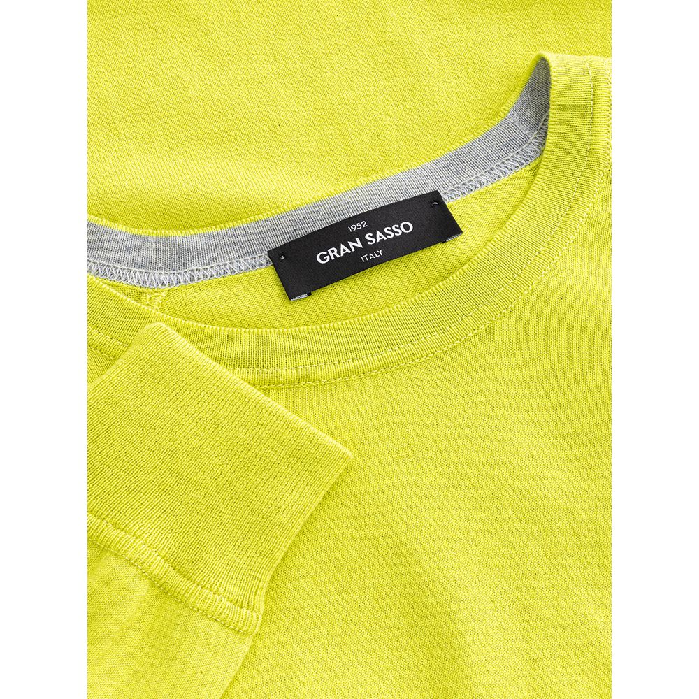 Gran Sasso Sunny Yellow Pullover aus italienischer Baumwolle