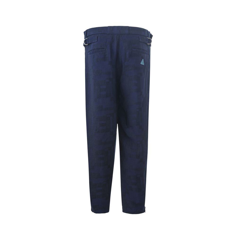 Emporio Armani Blaue Leinenhose