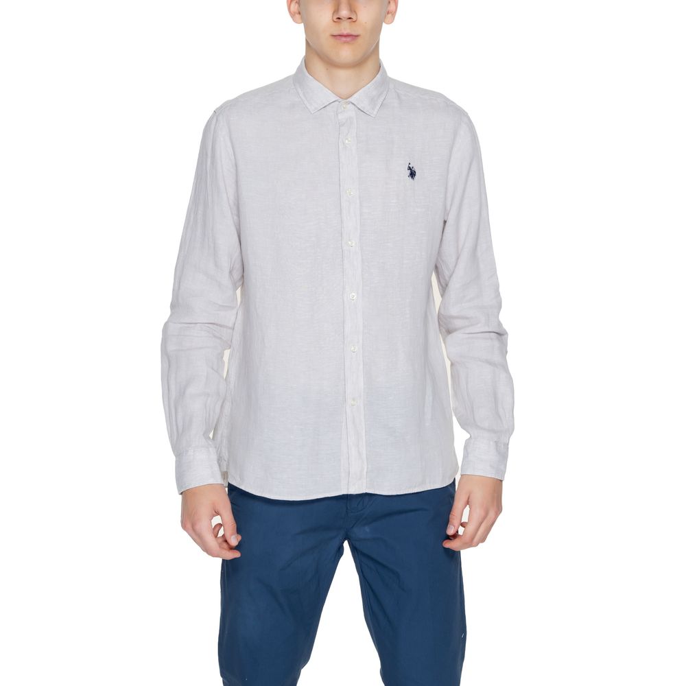 U.S. POLO ASSN. Beigefarbenes Leinenhemd
