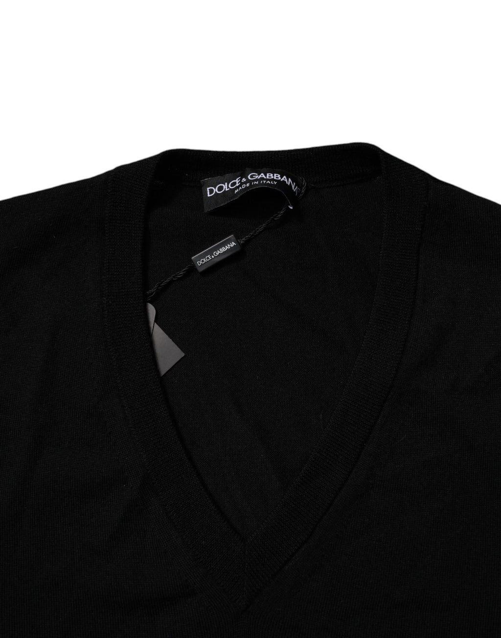 Dolce & Gabbana Schwarzer Camouflage Pullover mit V-Ausschnitt