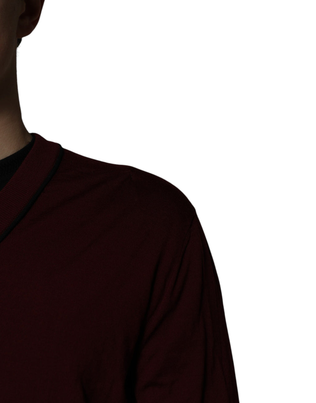 Dolce & Gabbana Kastanienbrauner Kaschmir-Pullover mit V-Ausschnitt für Männer