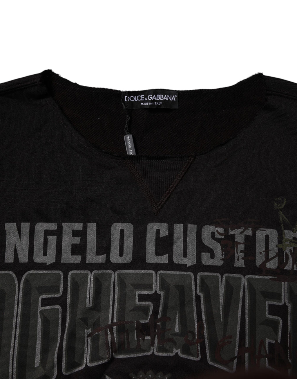 Dolce & Gabbana Schwarzer DG Heaven Pullover mit Rundhalsausschnitt