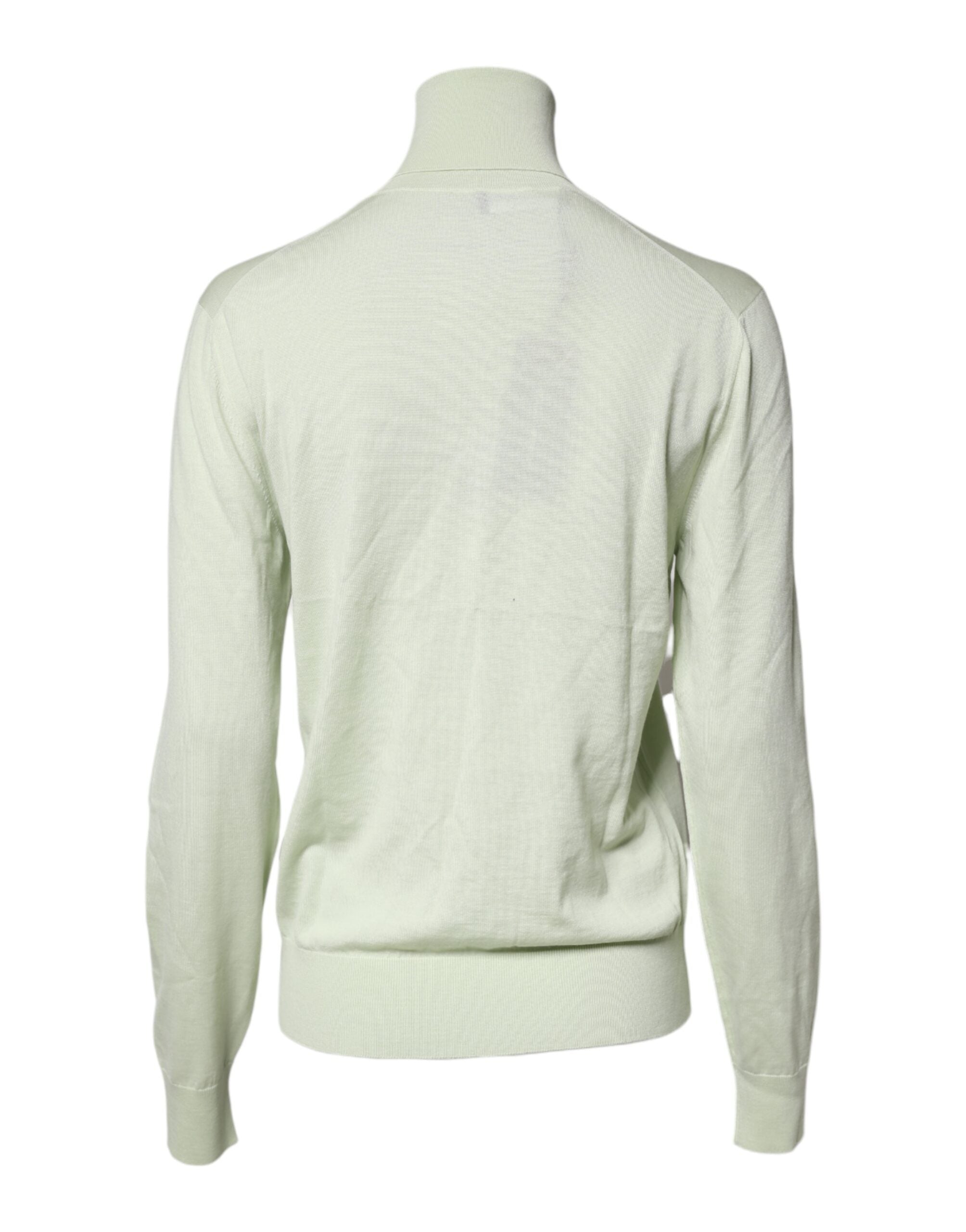 Dolce & Gabbana Rollkragenpullover aus hellgrüner Wolle