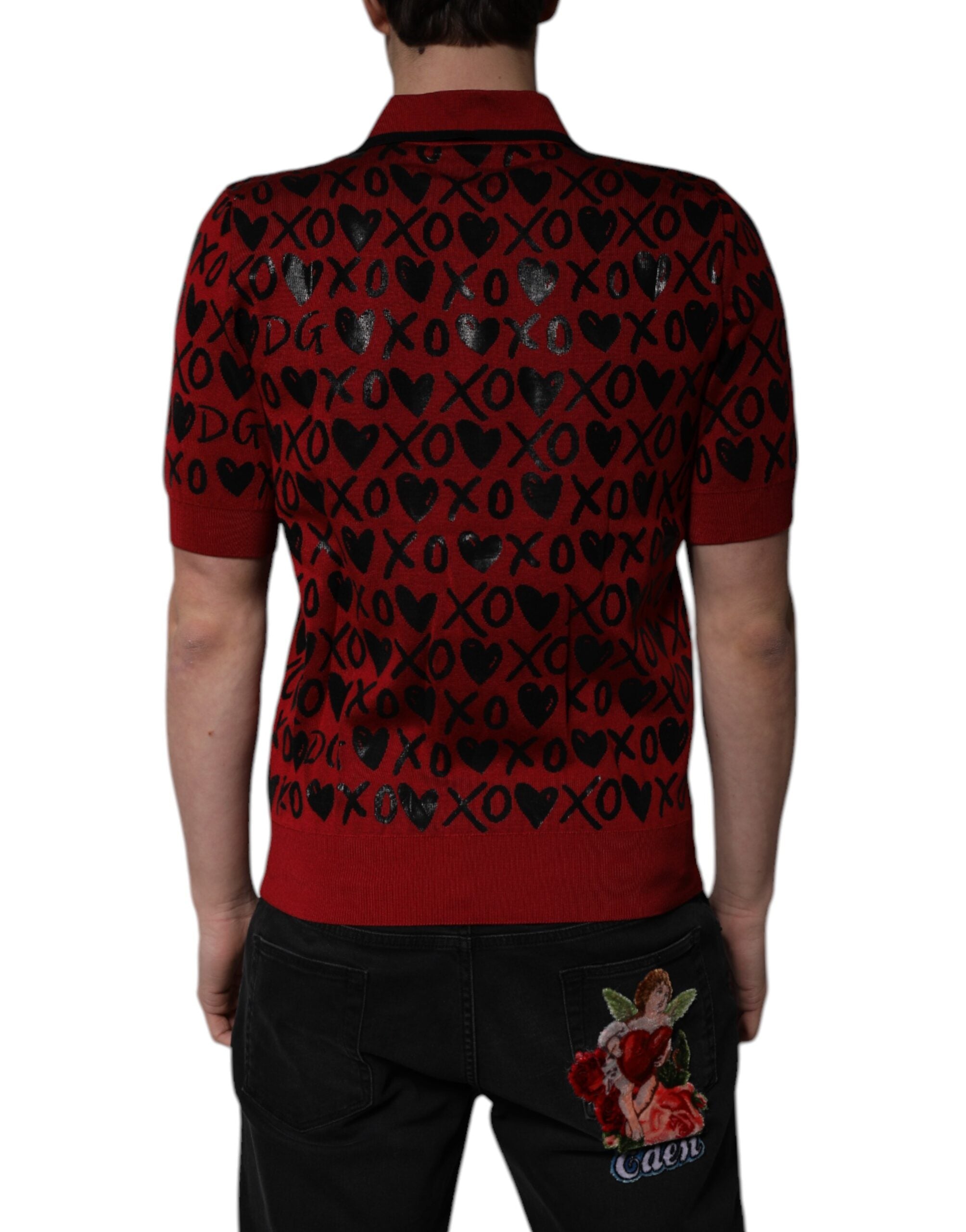 Dolce & Gabbana Rotes Baumwoll-Polo-Shirt mit Kragen von XOXO