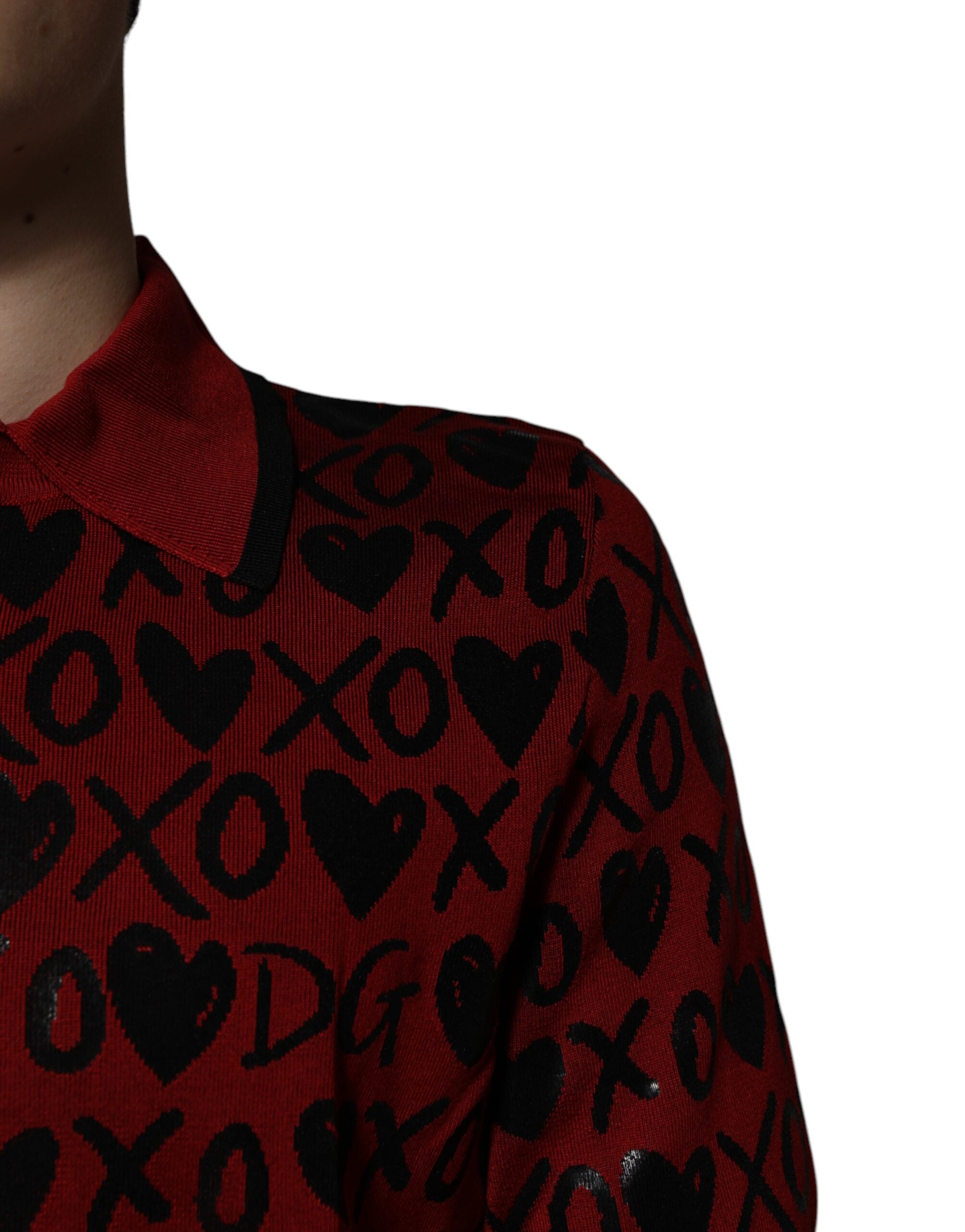 Dolce & Gabbana Rotes Baumwoll-Polo-Shirt mit Kragen von XOXO
