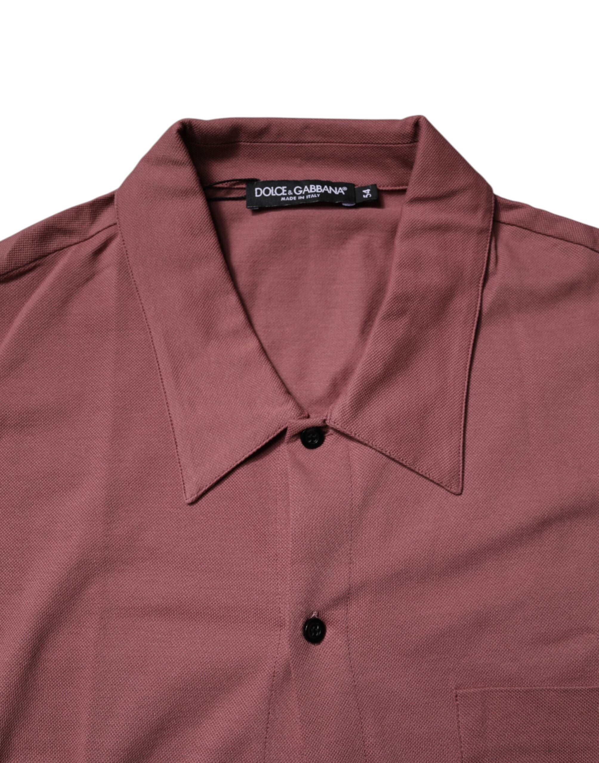 Dolce & Gabbana Dunkelrosa Button Down Casual Polohemd für Männer