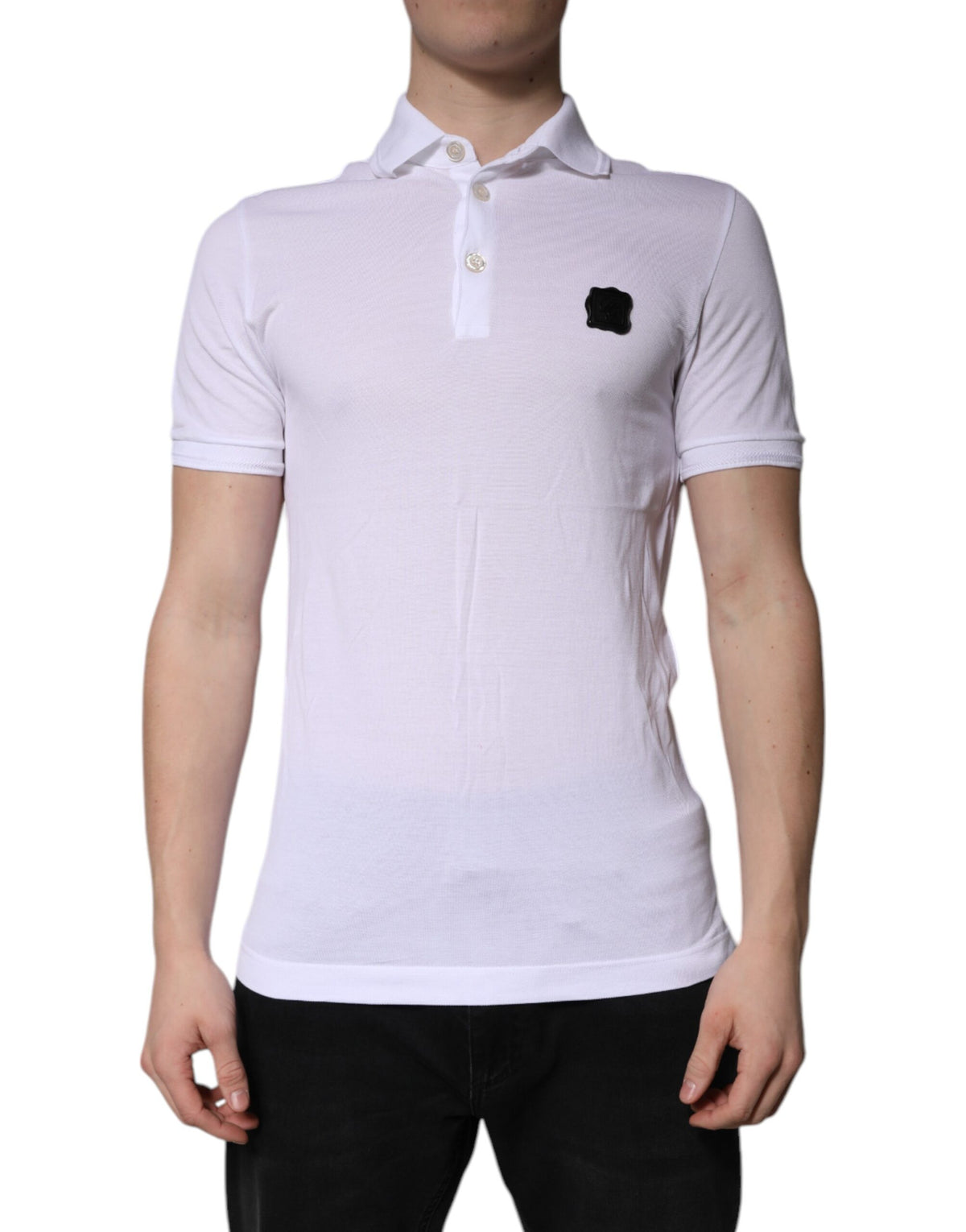 Dolce & Gabbana Wit Katoenen Polo T-shirt met Logokraag