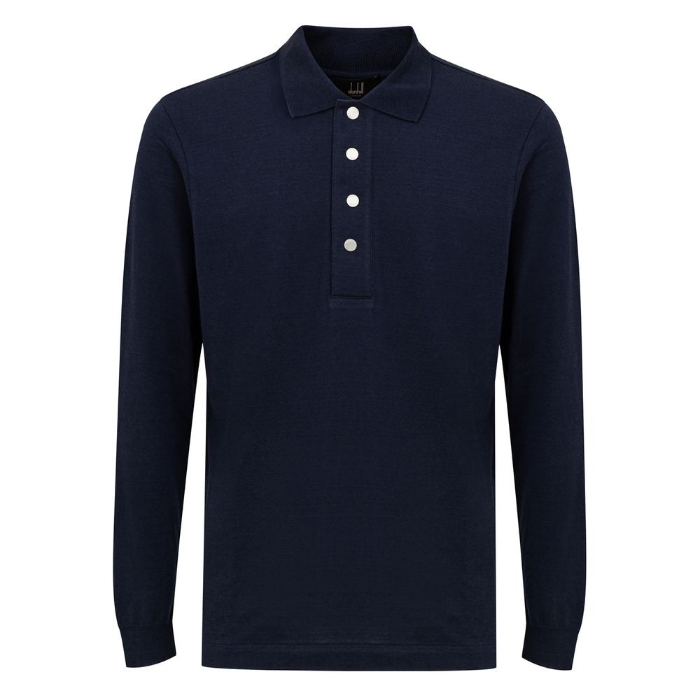 Dunhill Blaues Kaschmir-Poloshirt