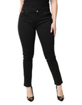 Dolce & Gabbana Black Cotton Mid Waisted Skinny Denim Jeans