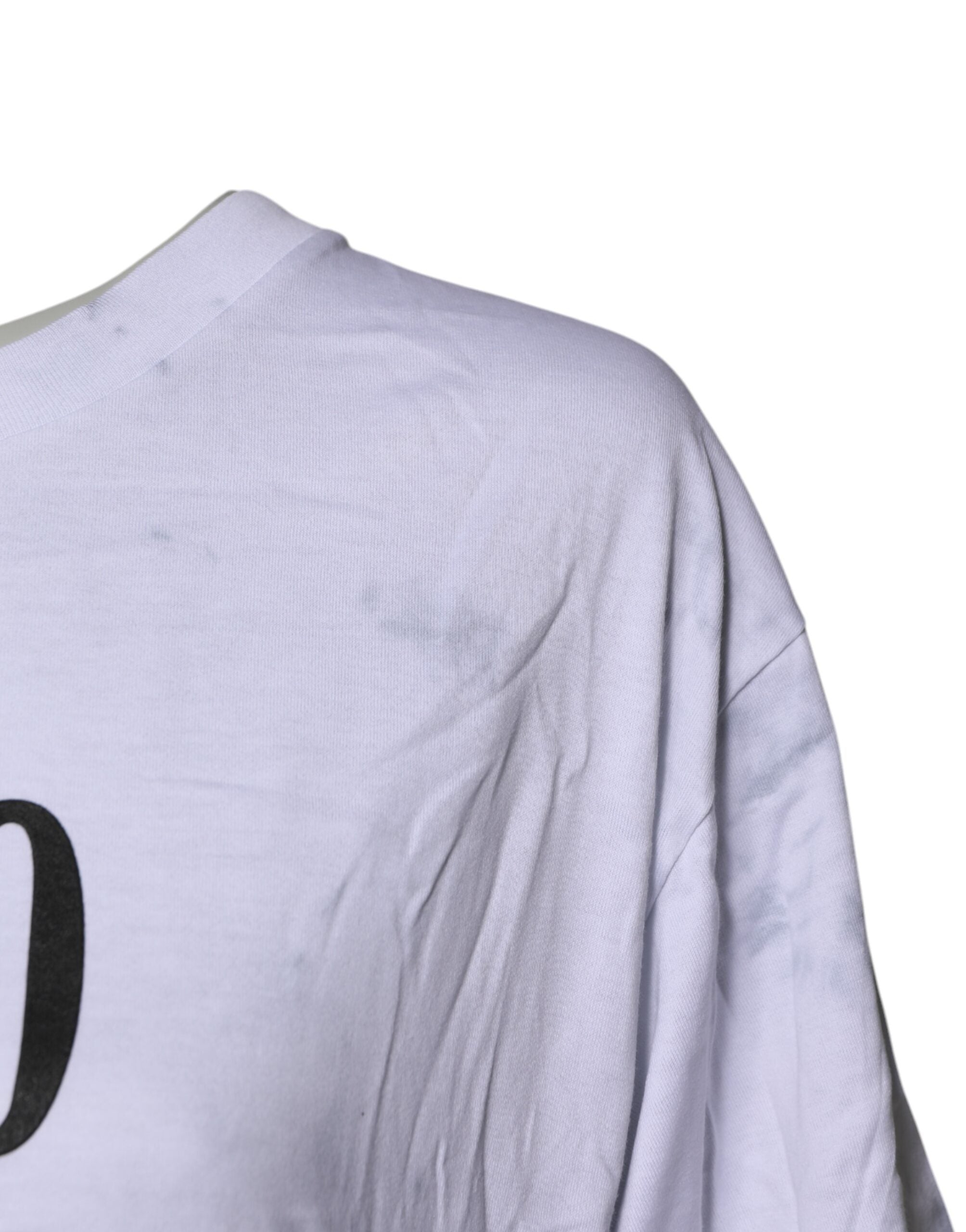 Dolce & Gabbana Weißes T-Shirt mit Rundhalsausschnitt und Schnürung aus Baumwolle