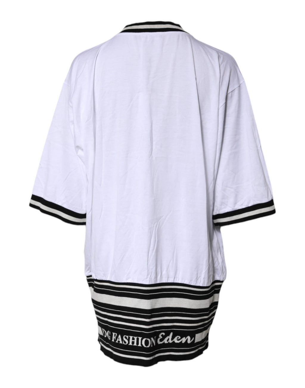 Dolce & Gabbana Weißes Baumwolle DG Mode Rundhals T-Shirt