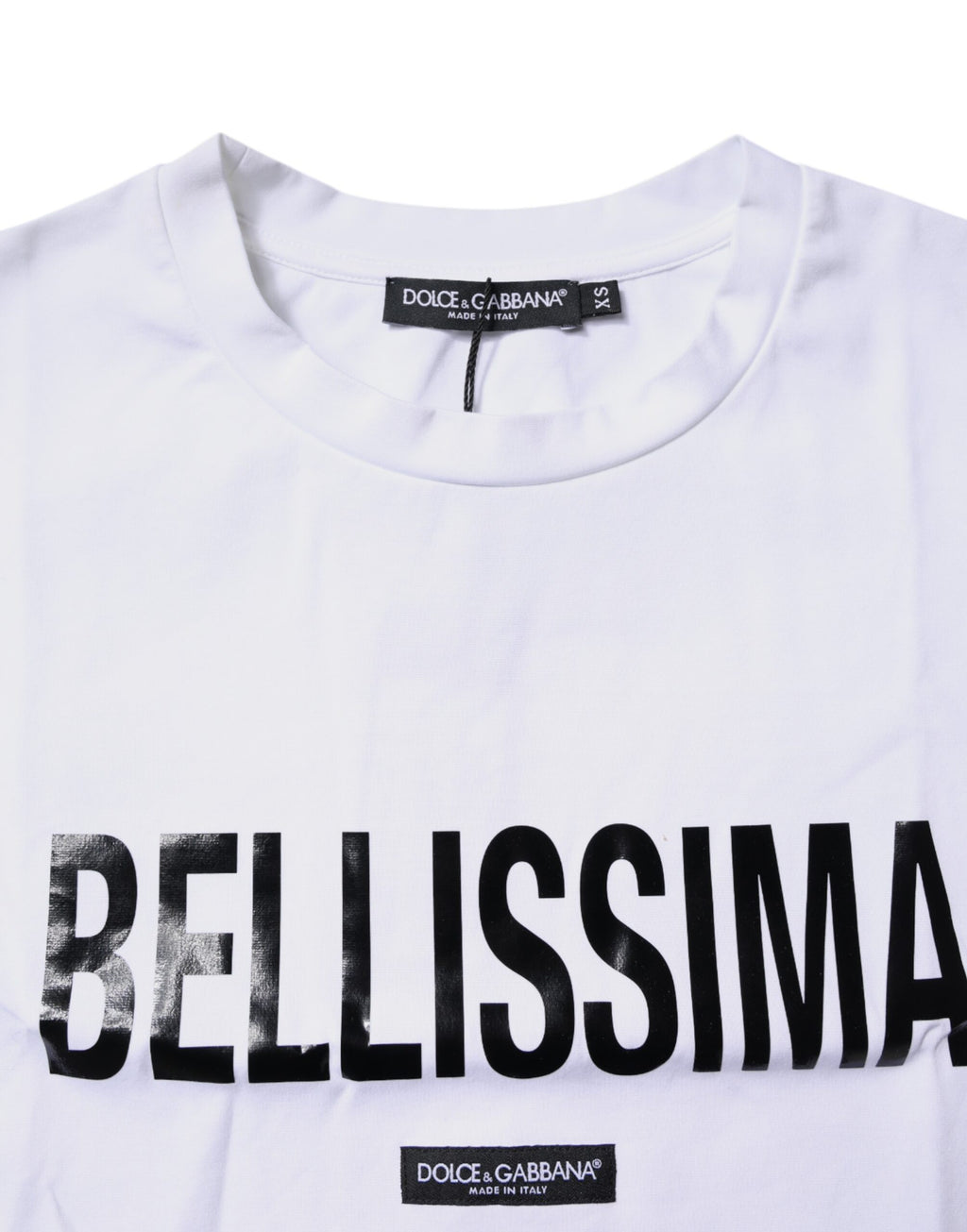 Dolce & Gabbana Weißes Bellissima-T-Shirt mit Rundhalsausschnitt aus Baumwolle