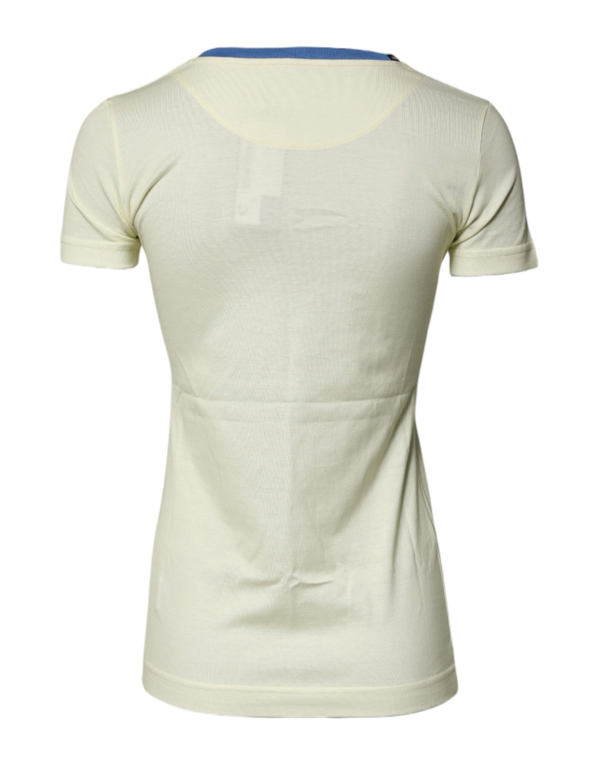 Dolce & Gabbana Hellgelbes Baumwoll-T-Shirt mit kurzen Ärmeln