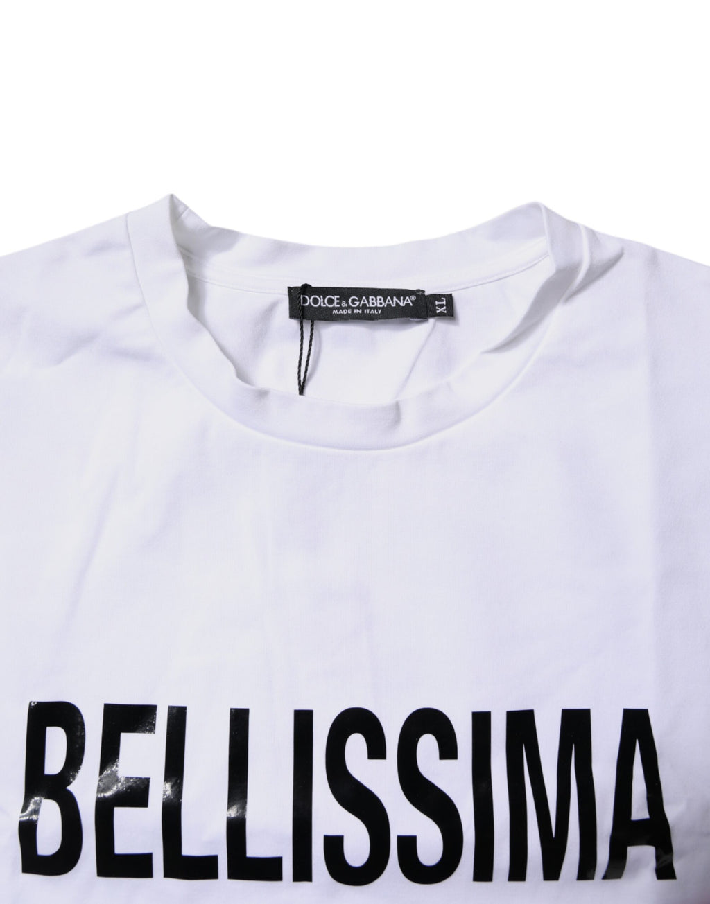 Dolce & Gabbana Weißes Bellissima-T-Shirt mit Rundhalsausschnitt aus Baumwolle