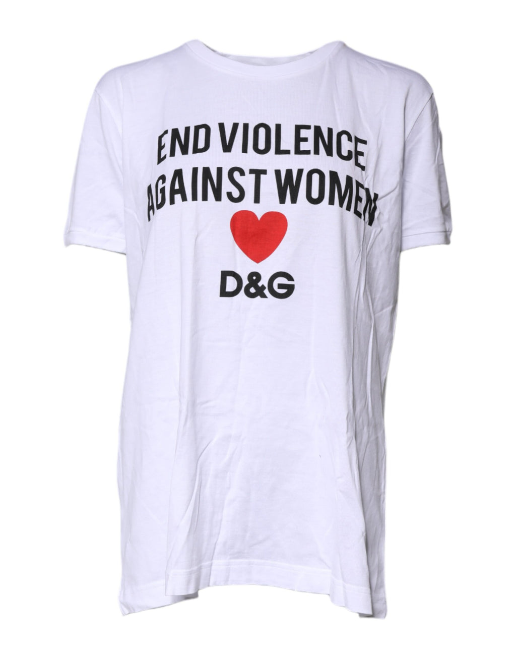 Dolce & Gabbana Weißes Baumwoll-T-Shirt mit Rundhalsausschnitt
