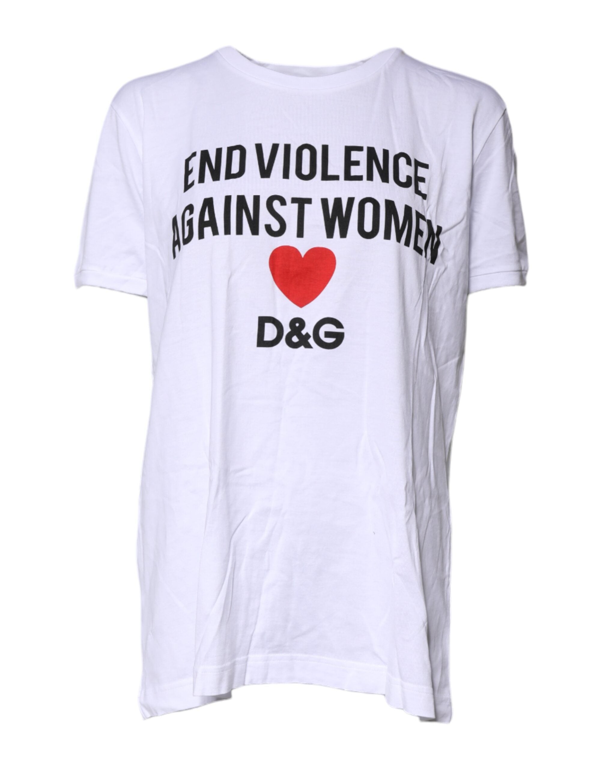 Dolce & Gabbana Weißes Baumwoll-T-Shirt mit Rundhalsausschnitt