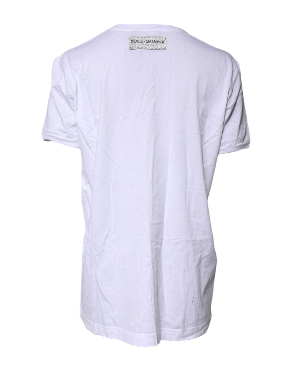 Dolce & Gabbana Weißes Baumwoll-T-Shirt mit Rundhalsausschnitt