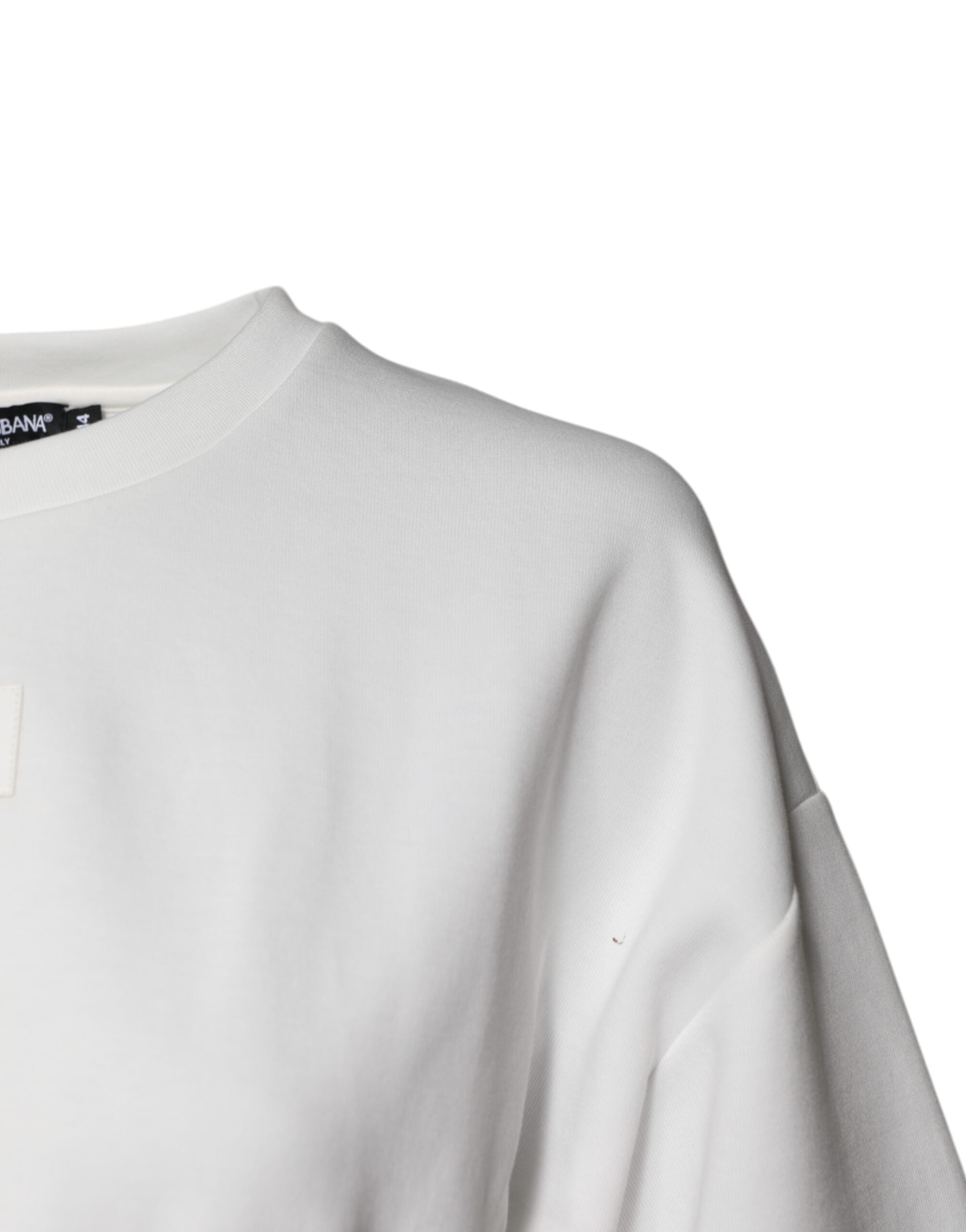 Dolce & Gabbana Weißes Blusentop aus Baumwollmischung mit 3/4 Ärmeln