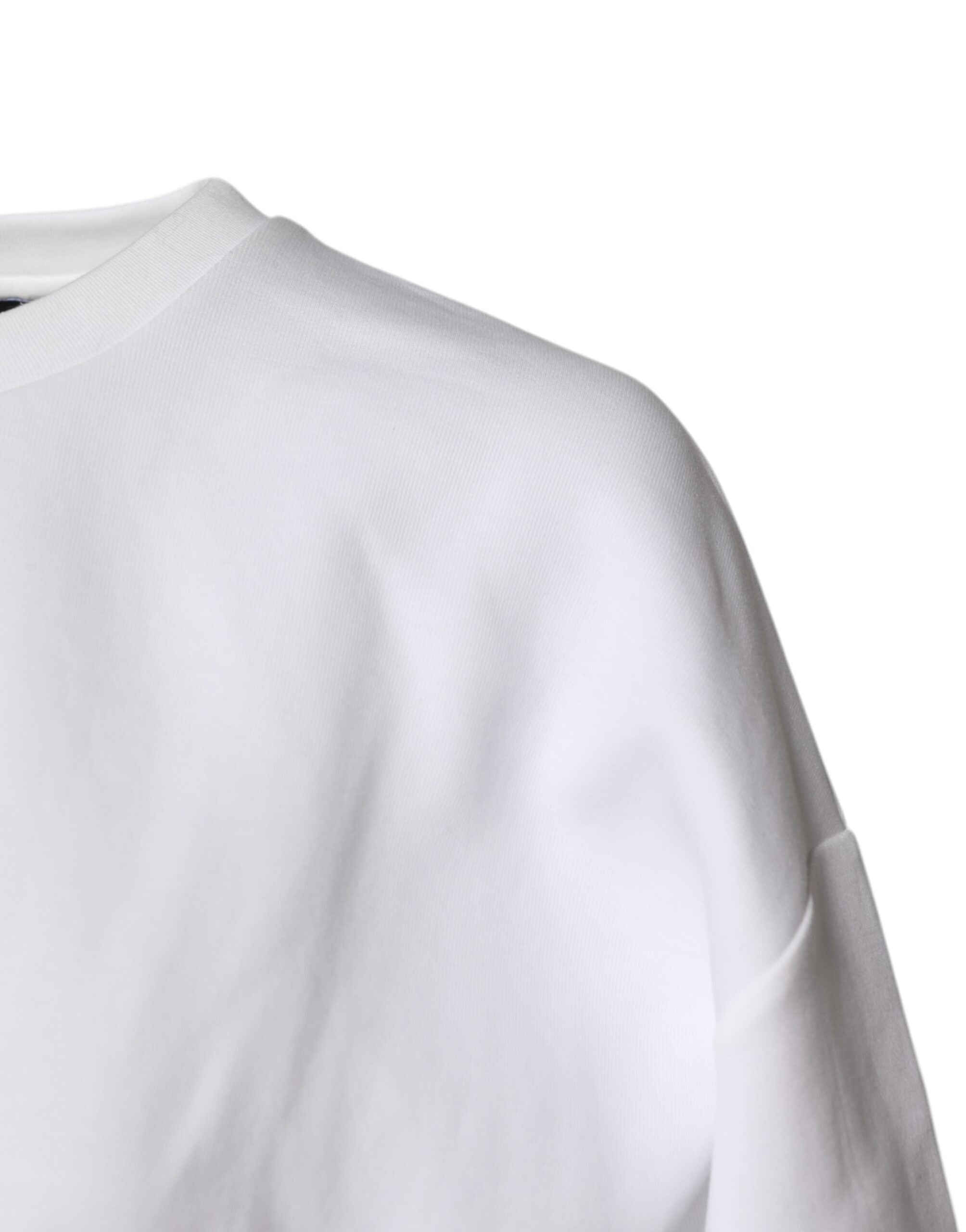 Dolce & Gabbana Weißes Blusentop aus Baumwollmischung mit 3/4 Ärmeln