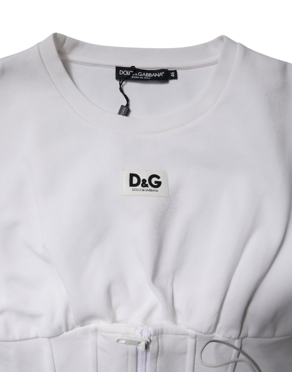 Dolce & Gabbana Weißes Blusentop aus Baumwollmischung mit 3/4 Ärmeln