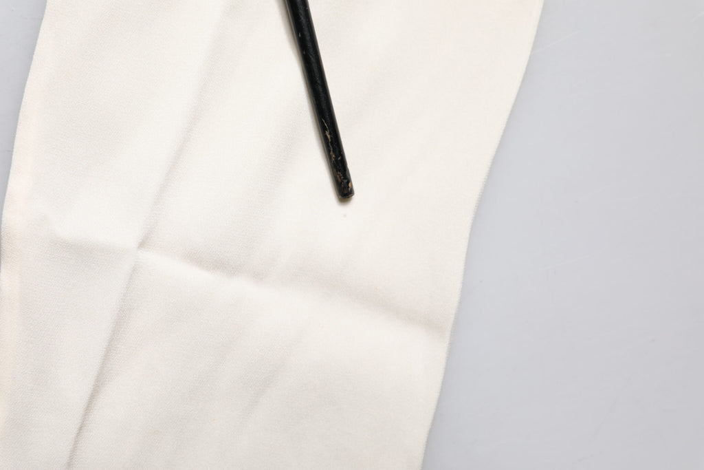 Dolce & Gabbana Cremefarbenes Blusentop mit floraler Spitze und langen Ärmeln