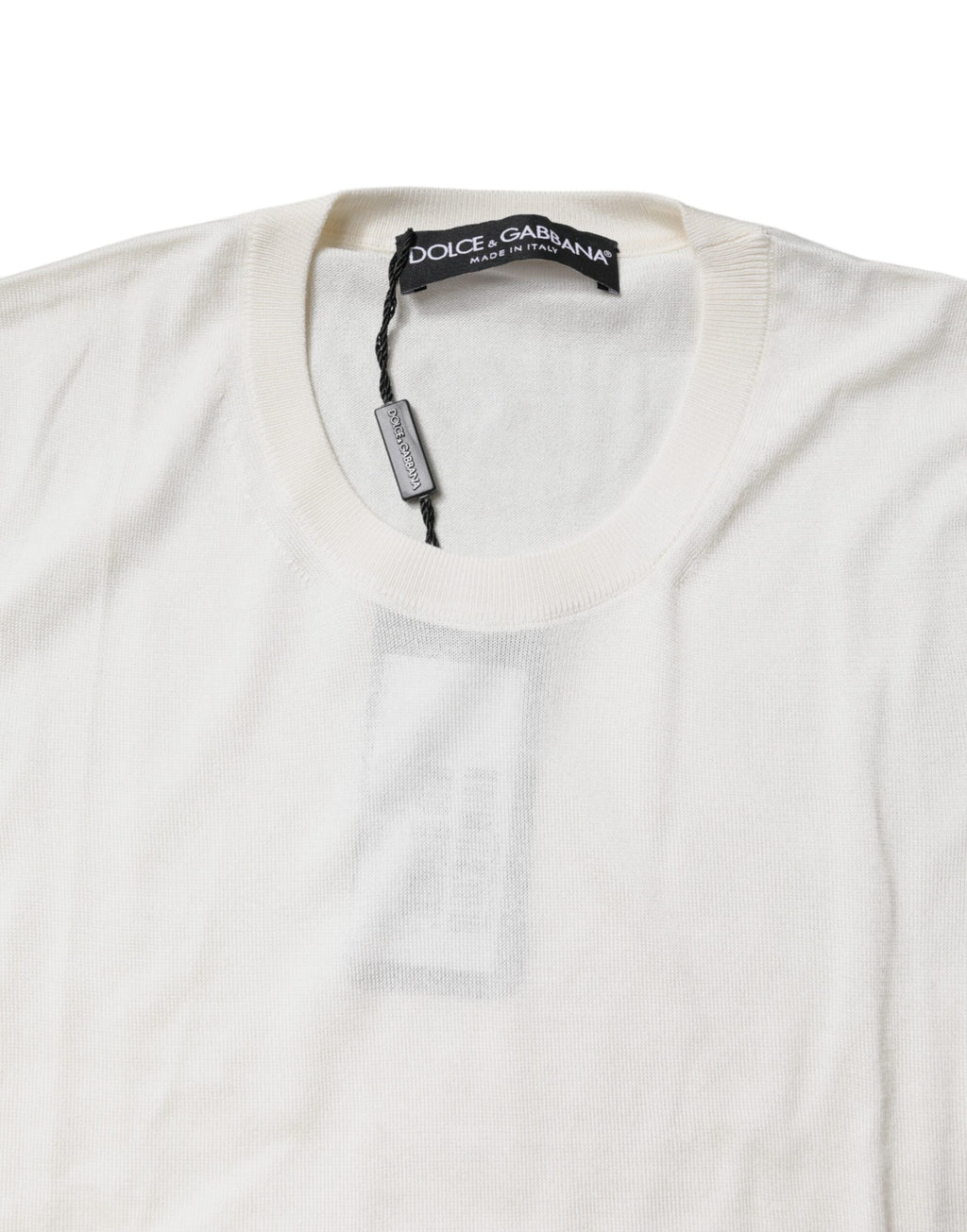Dolce & Gabbana Cremefarbenes ärmelloses Seiden-Rundhals-Top