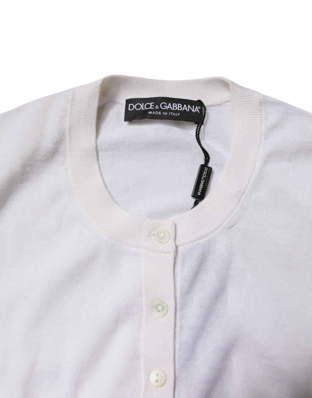 Dolce & Gabbana Cremefarbener Kaschmir-Strickpullover mit Cropped Cardigan