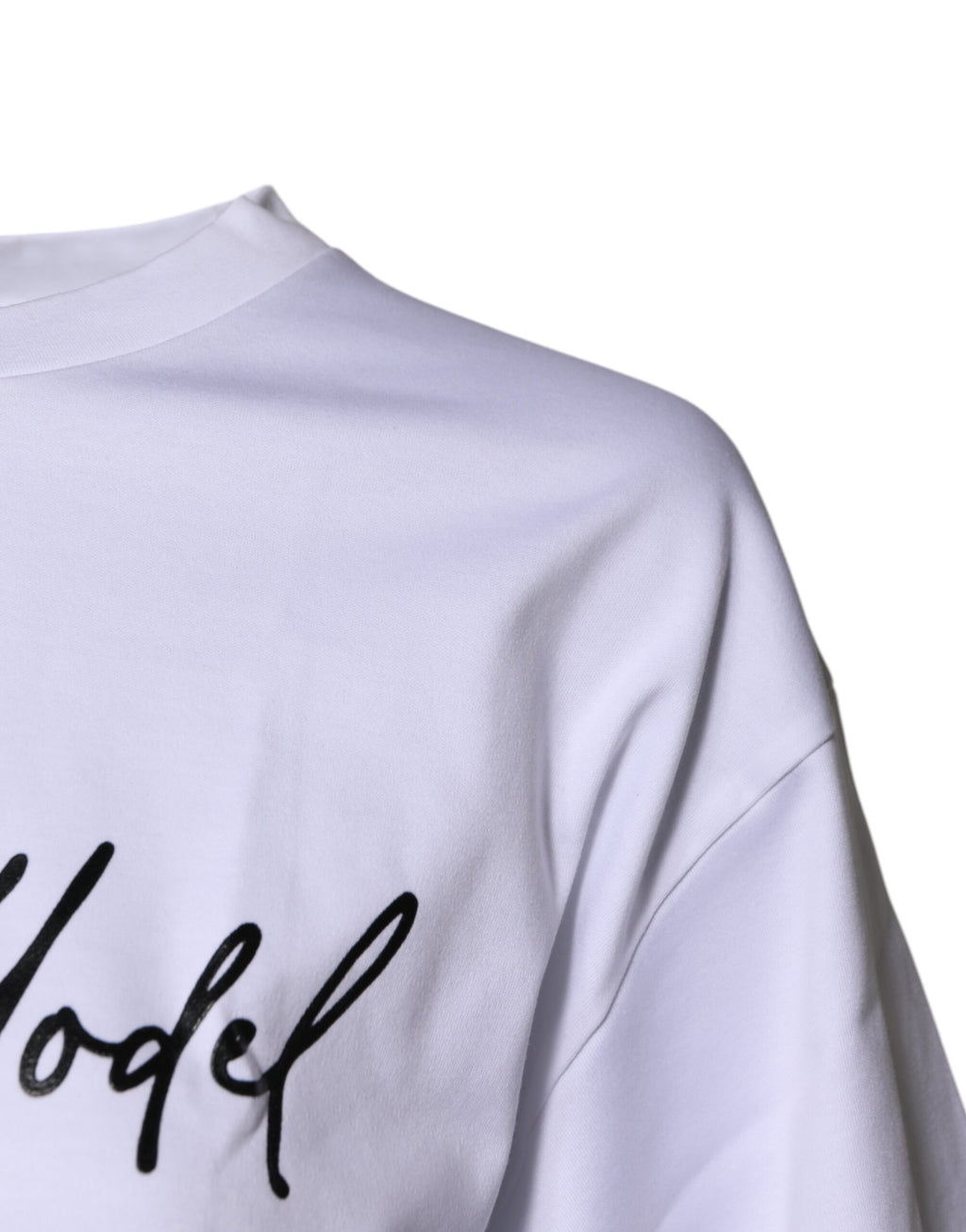 Dolce & Gabbana Weißes bedrucktes Baumwoll-T-Shirt mit Rundhalsausschnitt