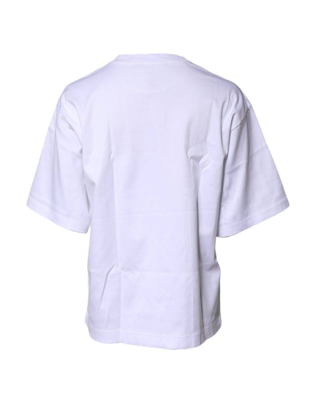 Dolce & Gabbana Weißes bedrucktes Baumwoll-T-Shirt mit Rundhalsausschnitt