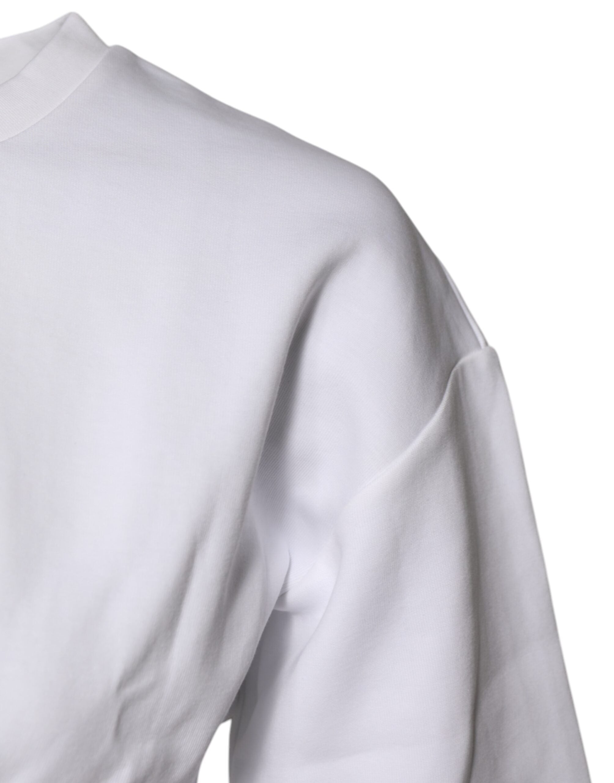 Dolce & Gabbana Weißes Blusentop aus Baumwollmischung mit 3/4 Ärmeln